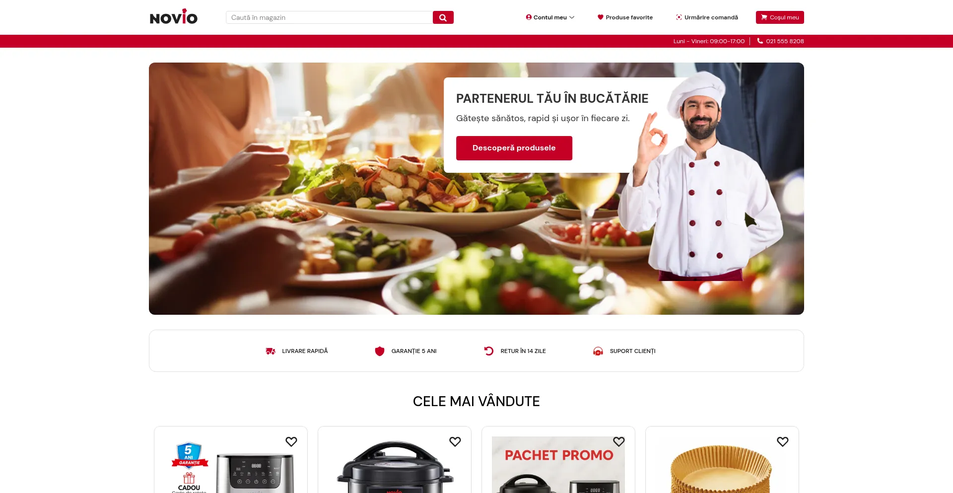 Website screenshot of Novio.ro