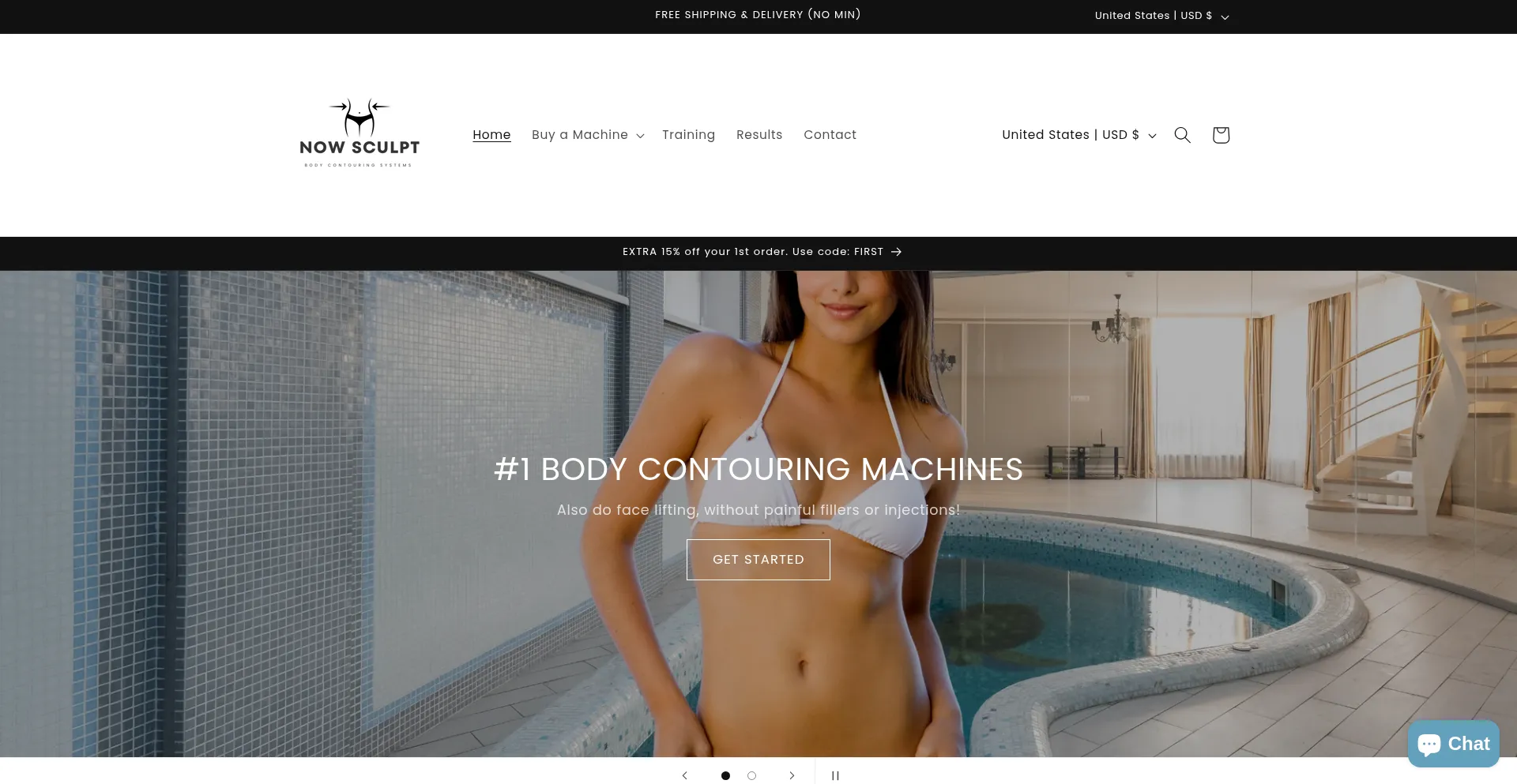 Website screenshot of Nowsculpt.com