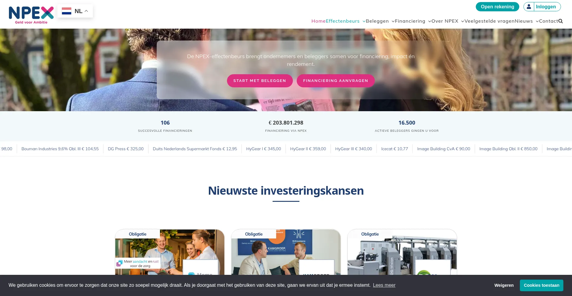 Npex.nl Screenshot