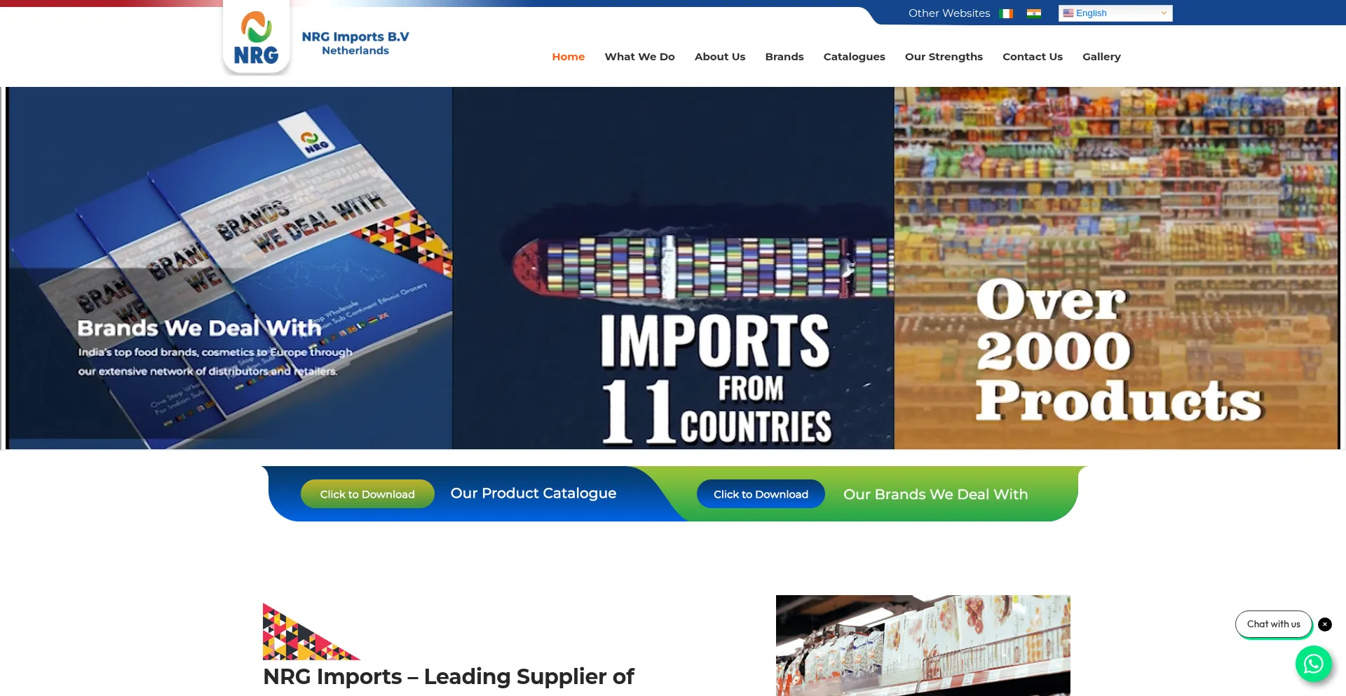 Website screenshot of Nrgimports.nl