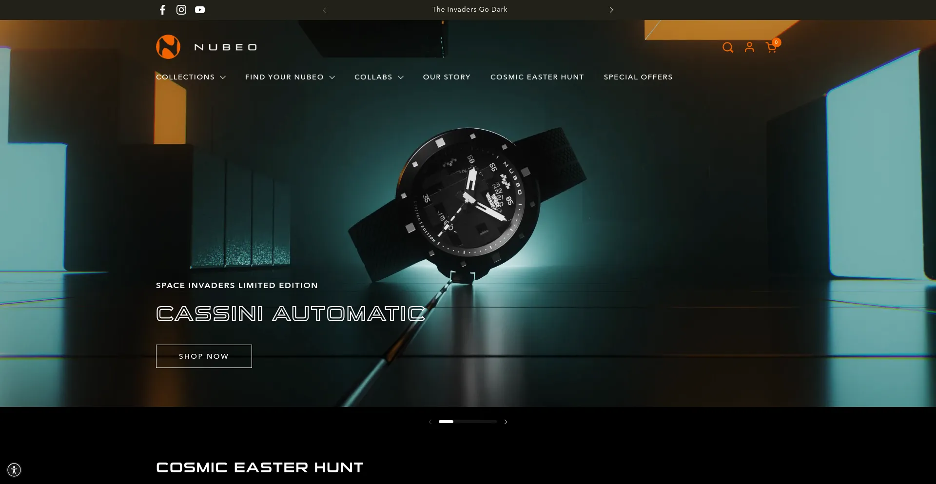 Website screenshot of Nubeowatches.com