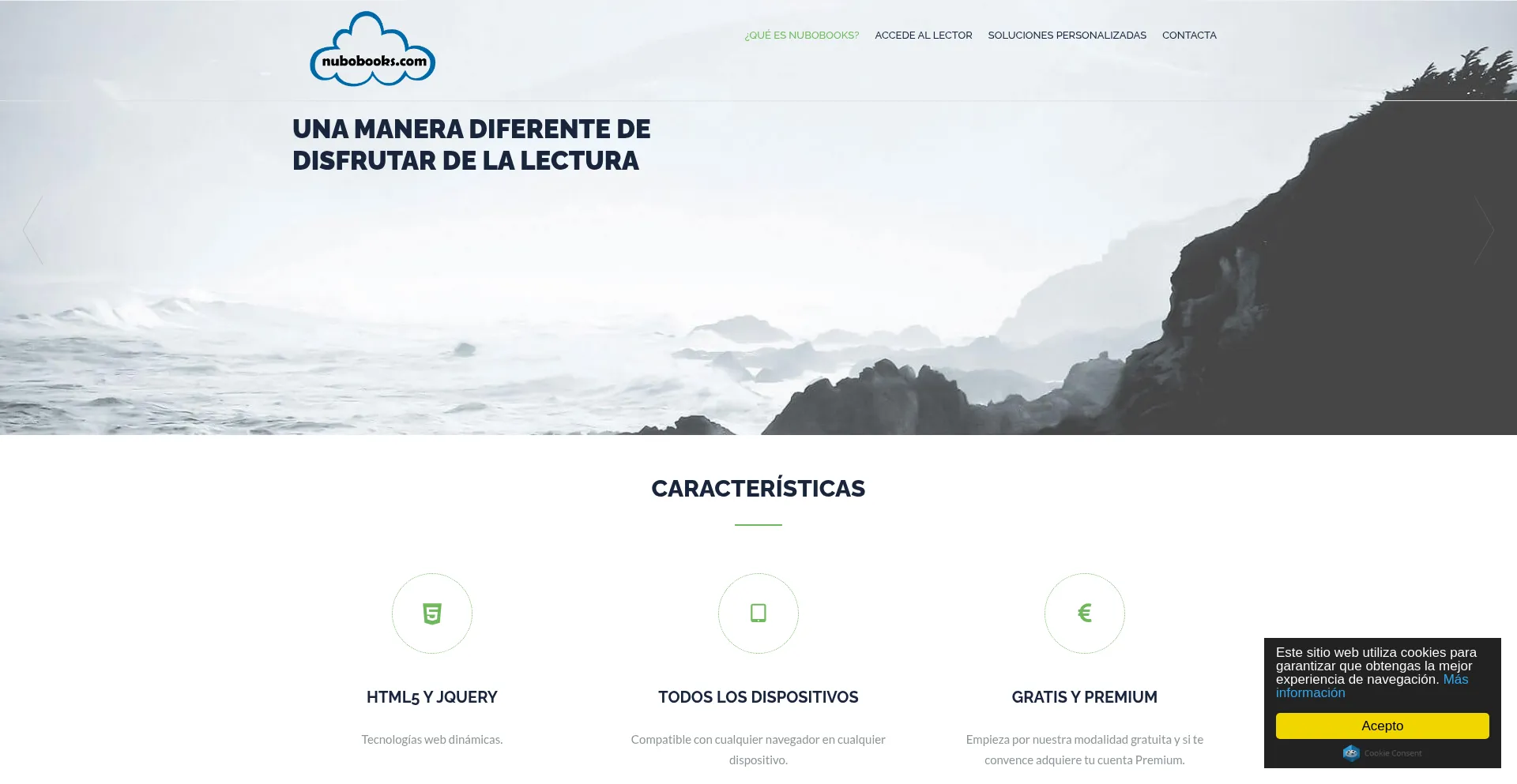 Website screenshot of Nubobooks.com