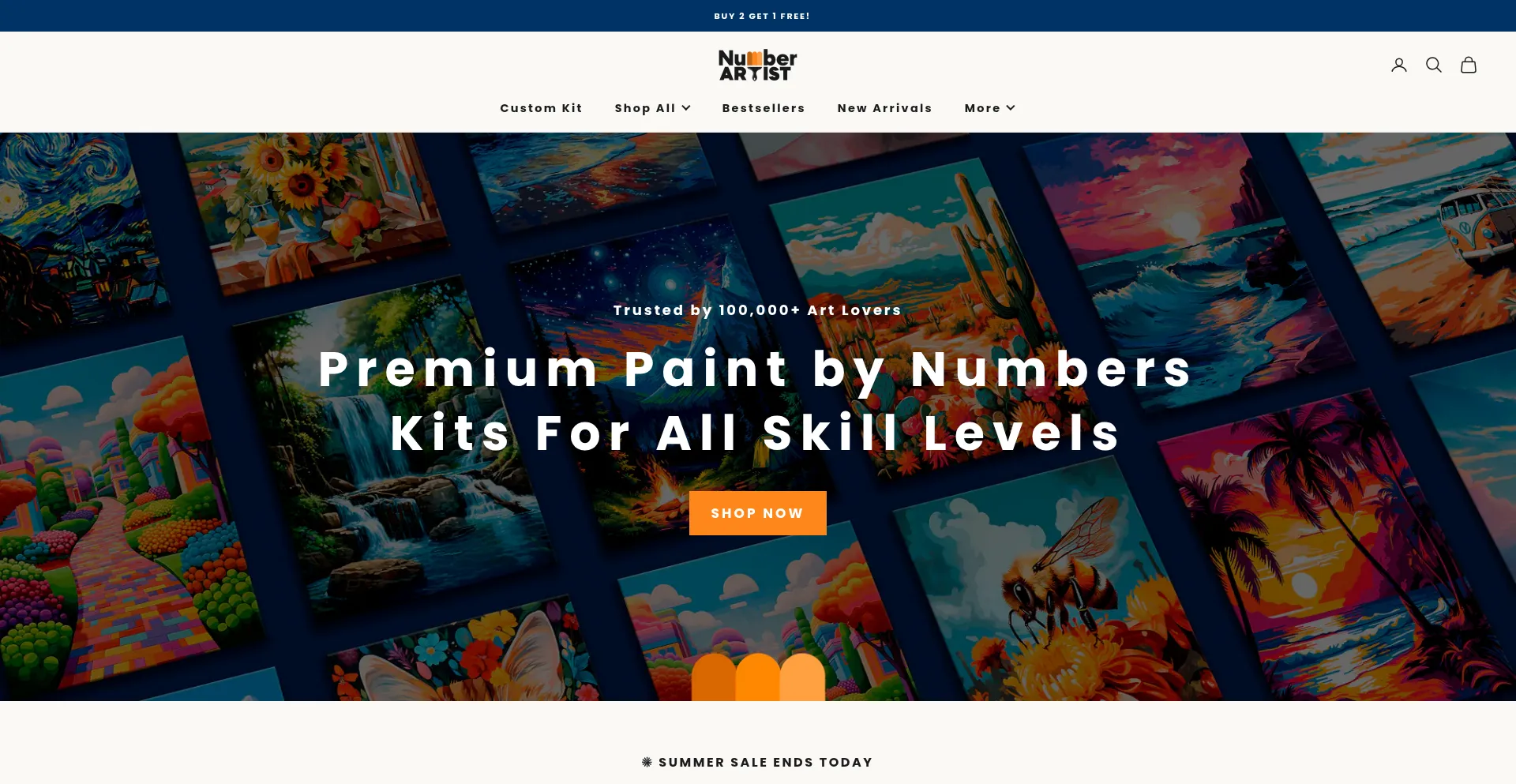 Website screenshot of Numberartist.com