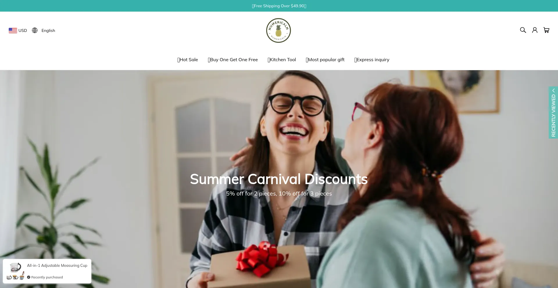 Website screenshot of Numericaln.com