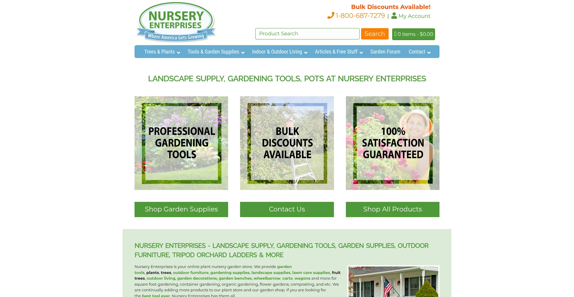 Website screenshot of Nurseryenterprises.com