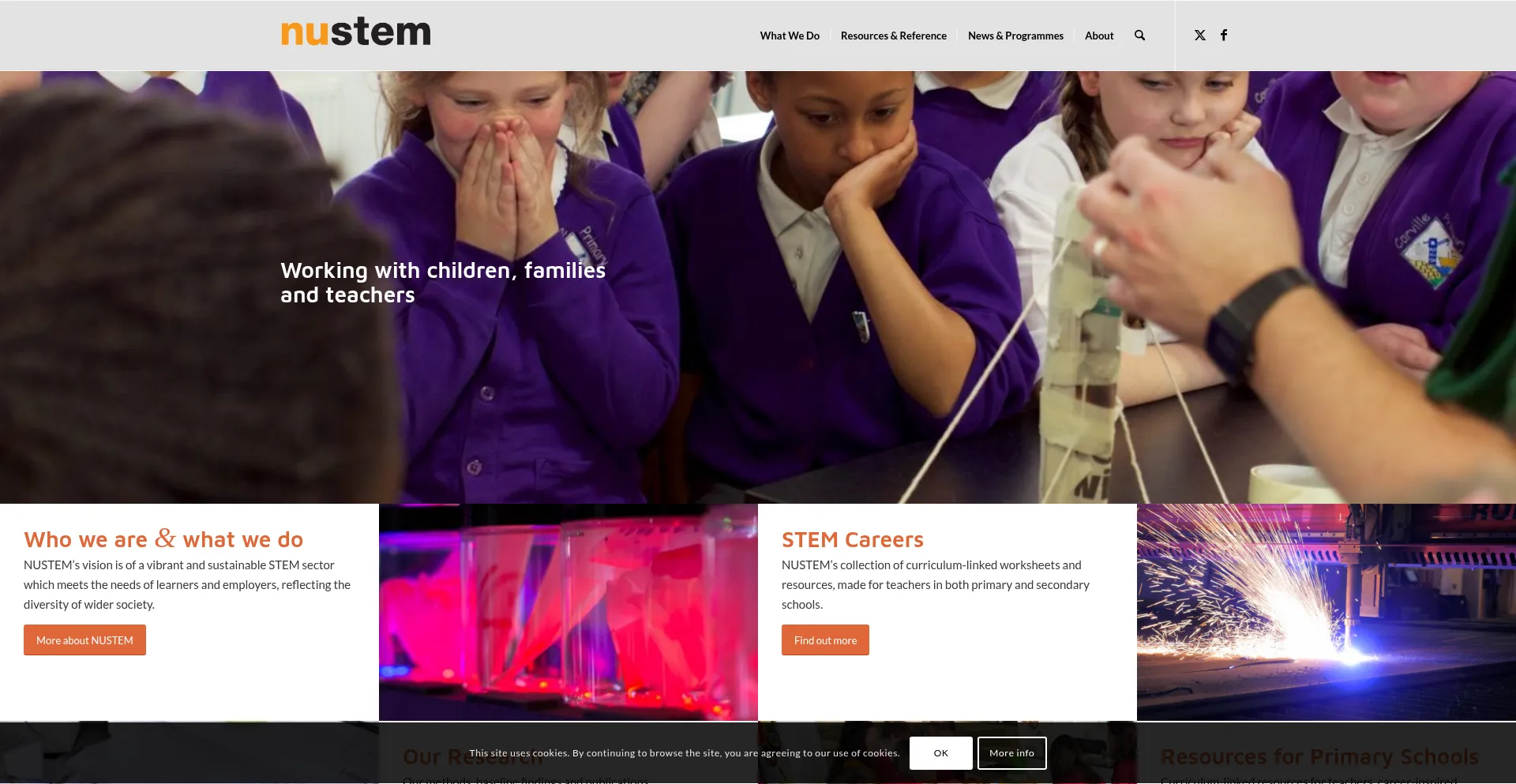 Website screenshot of Nustem.uk
