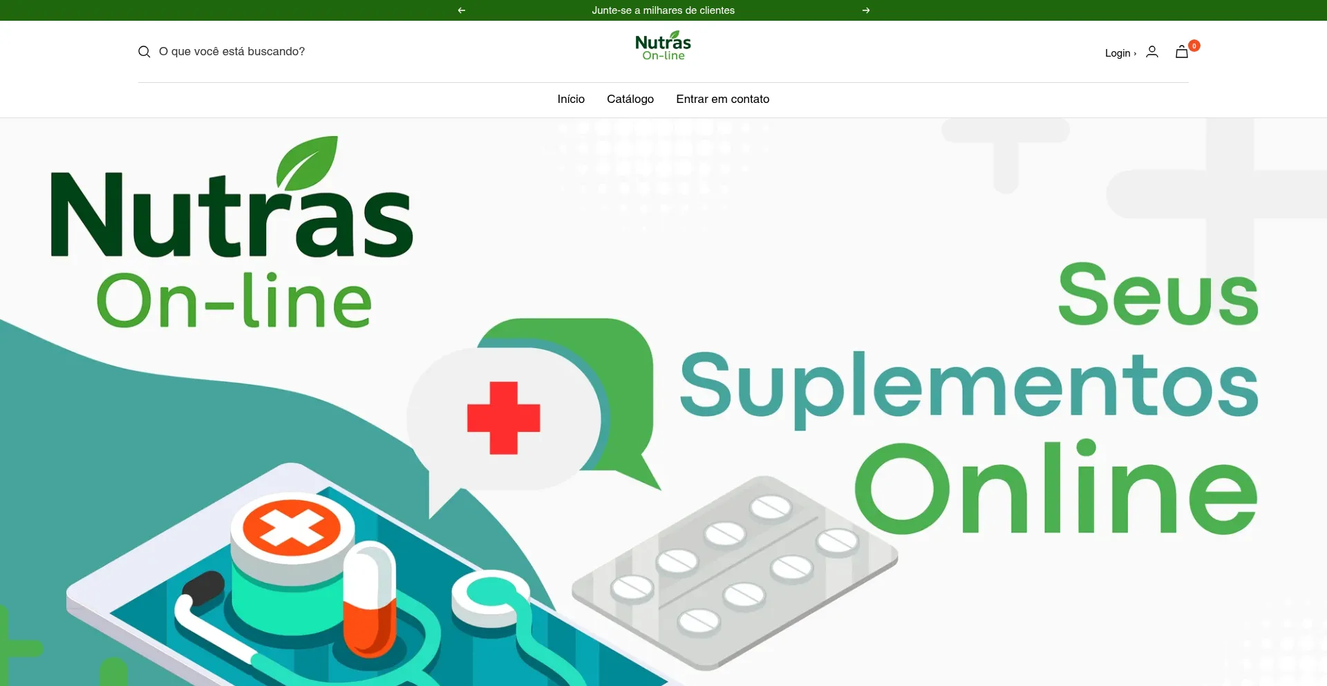 Website screenshot of Nutrasonline.com