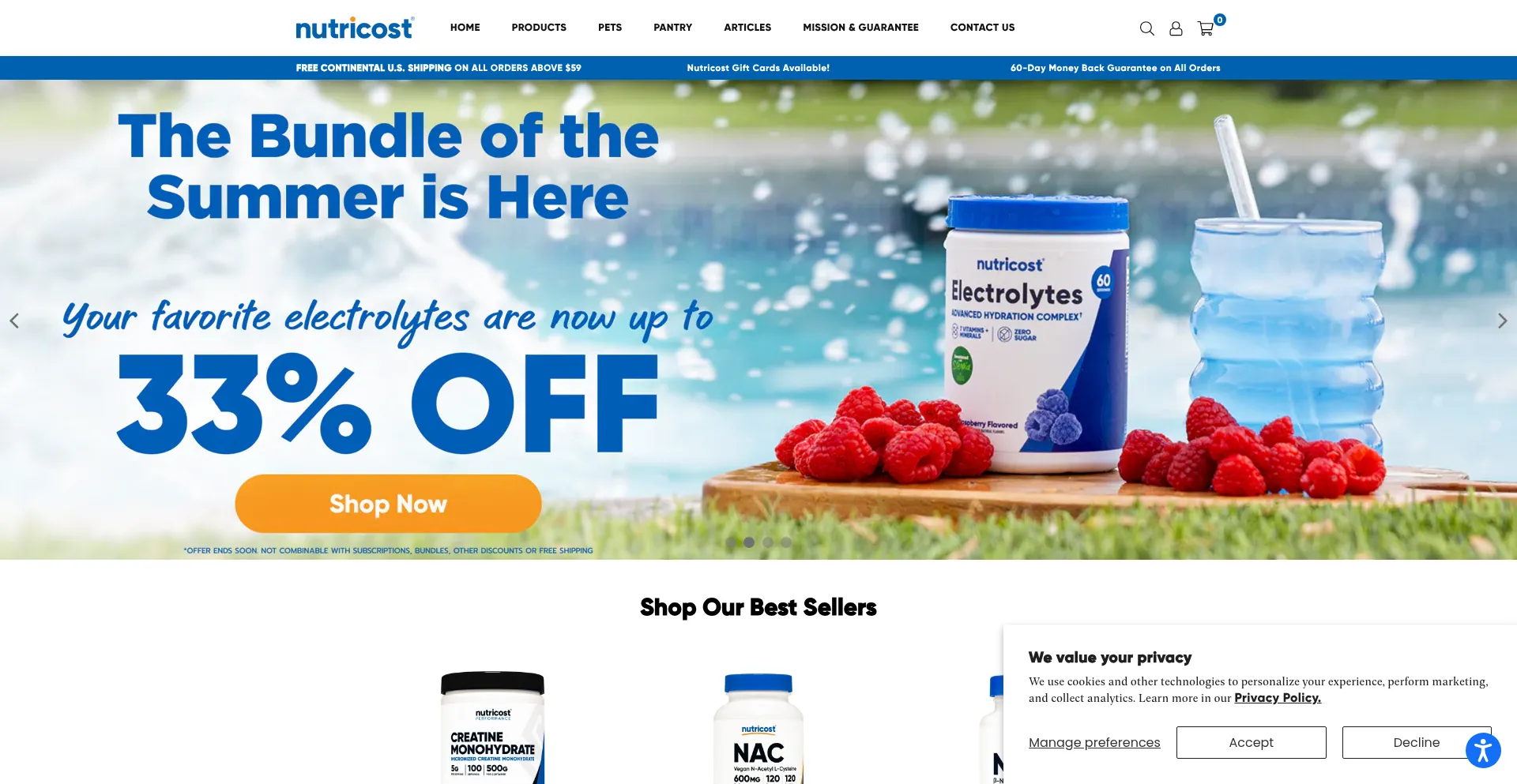 Nutricost.com Screenshot
