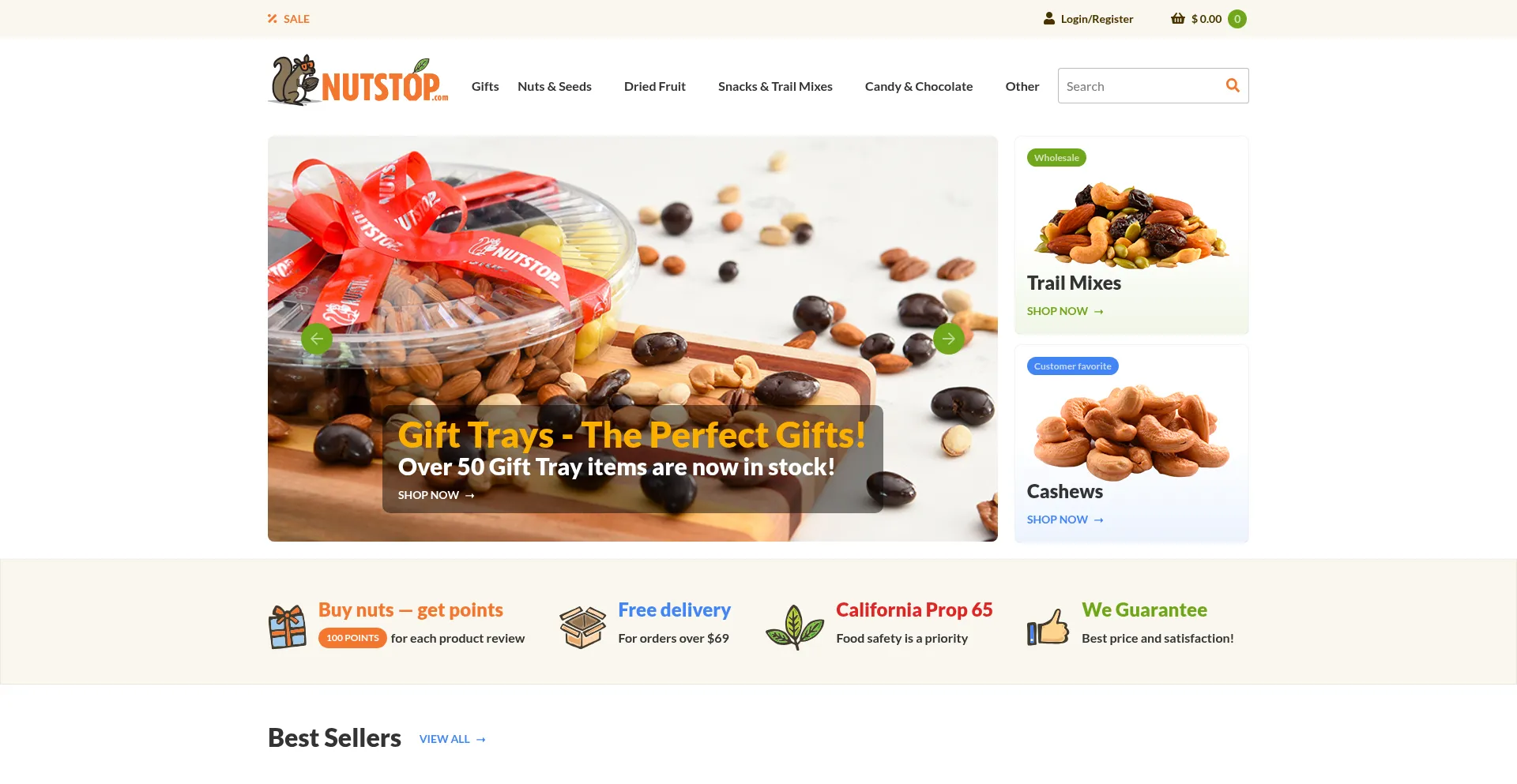Nutstop.com Screenshot