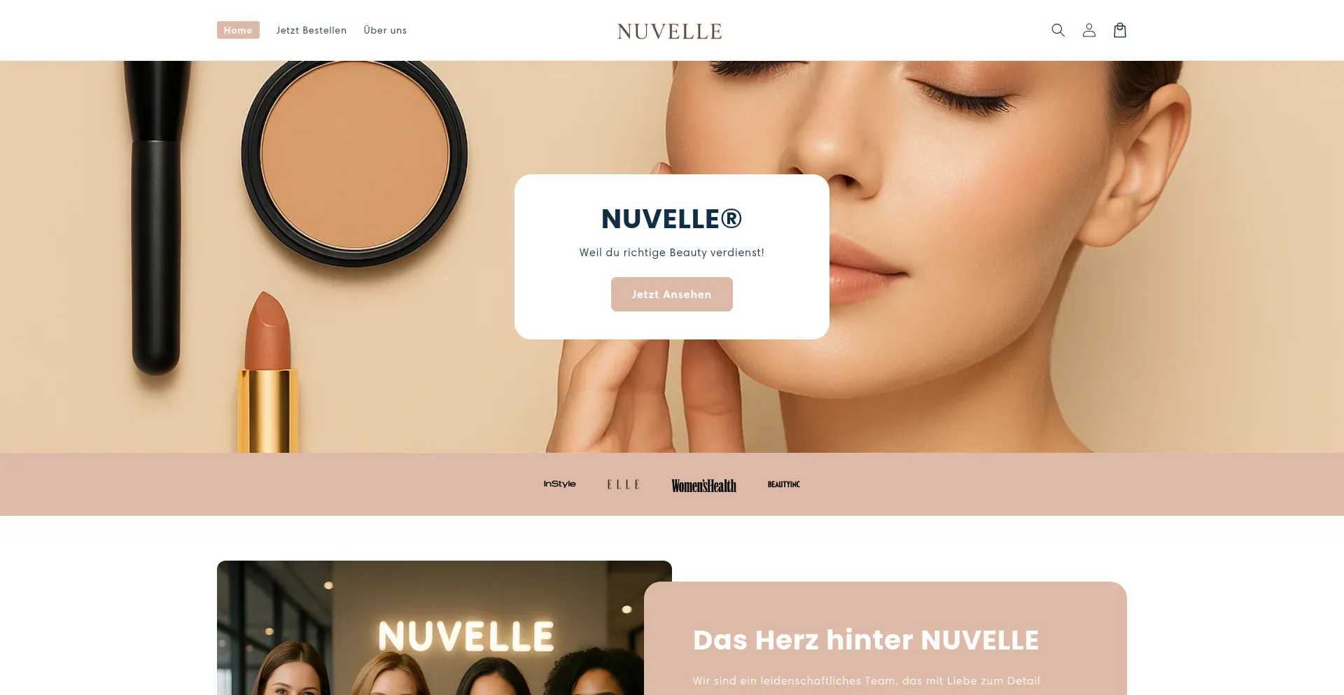 Website screenshot of Nuvelle-beauty.de