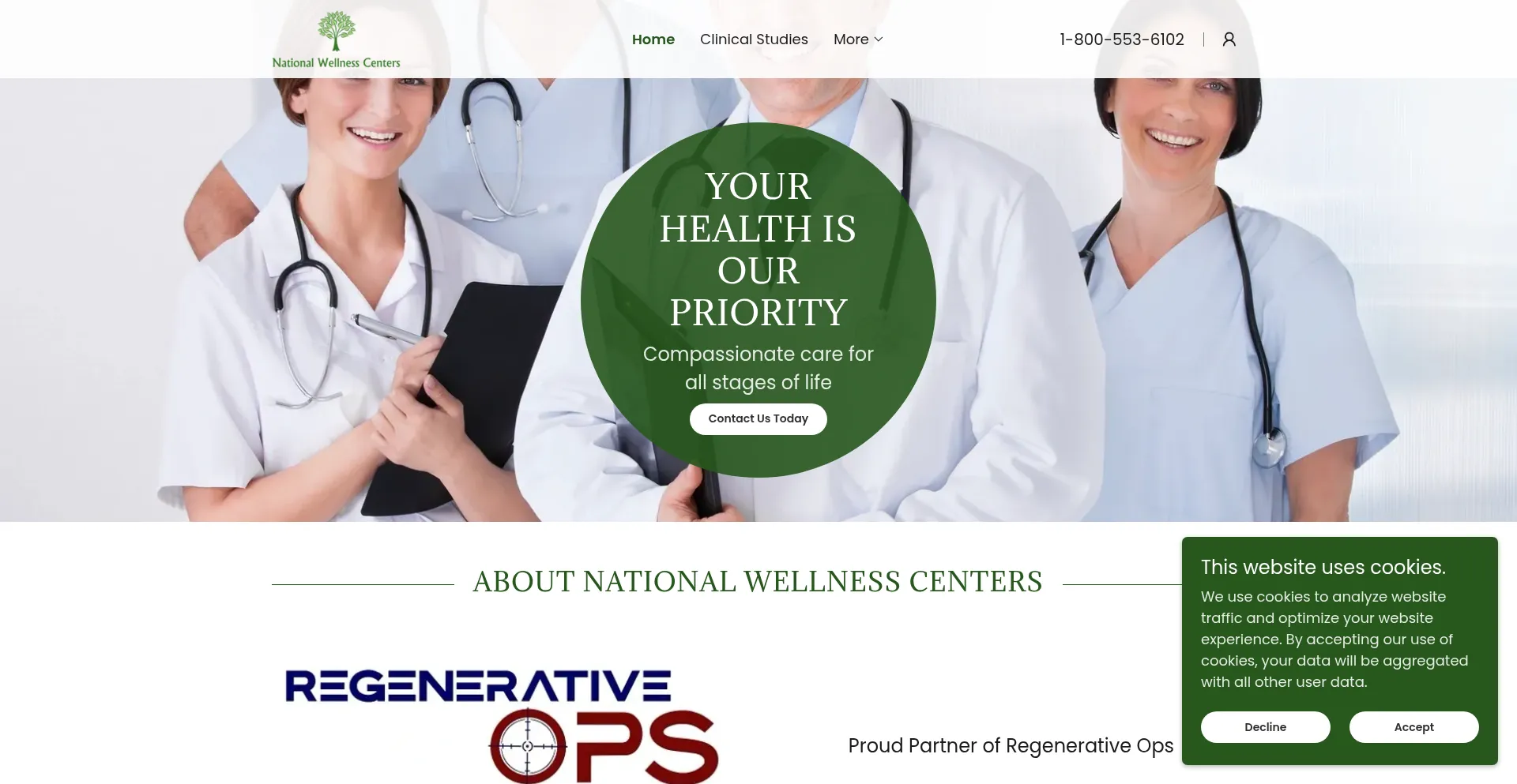 Website screenshot of Nwc.health