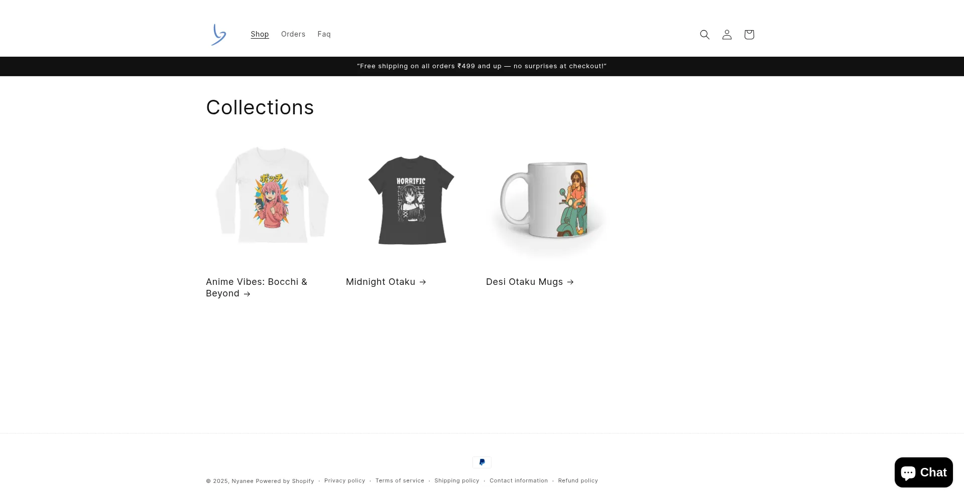 Website screenshot of Nyanee.vip