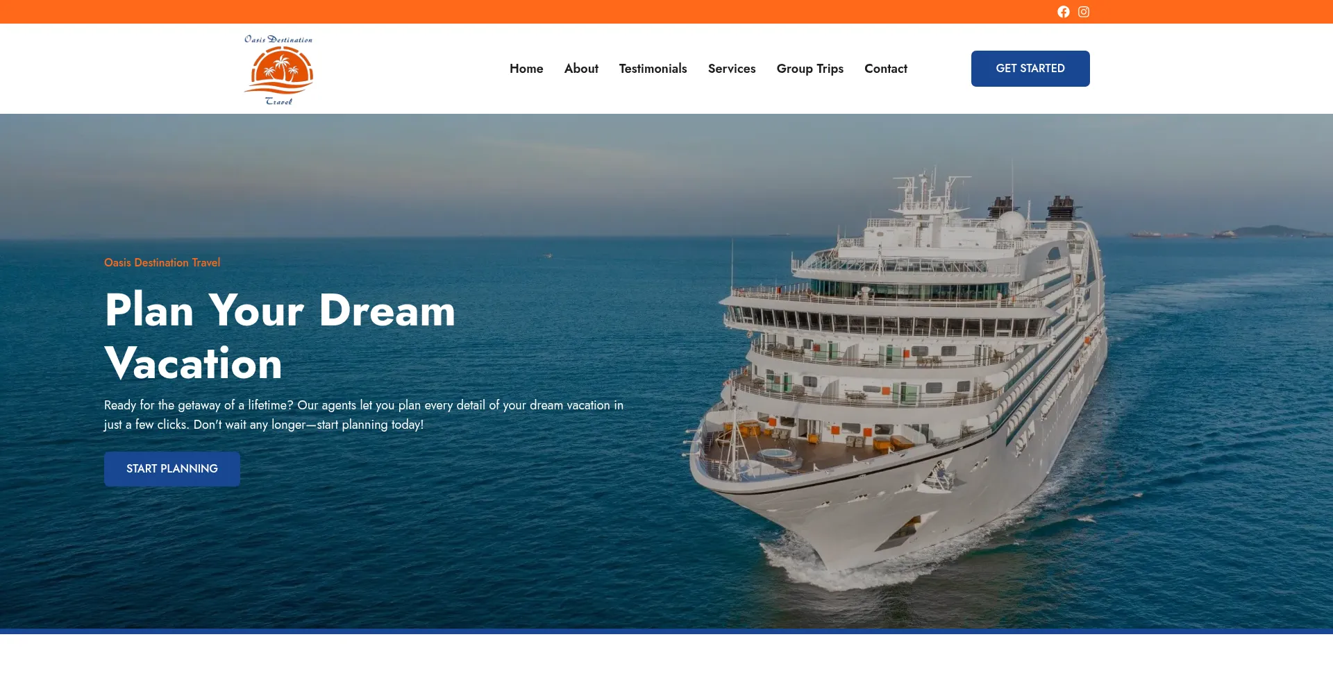 Website screenshot of Oasisdestination.com