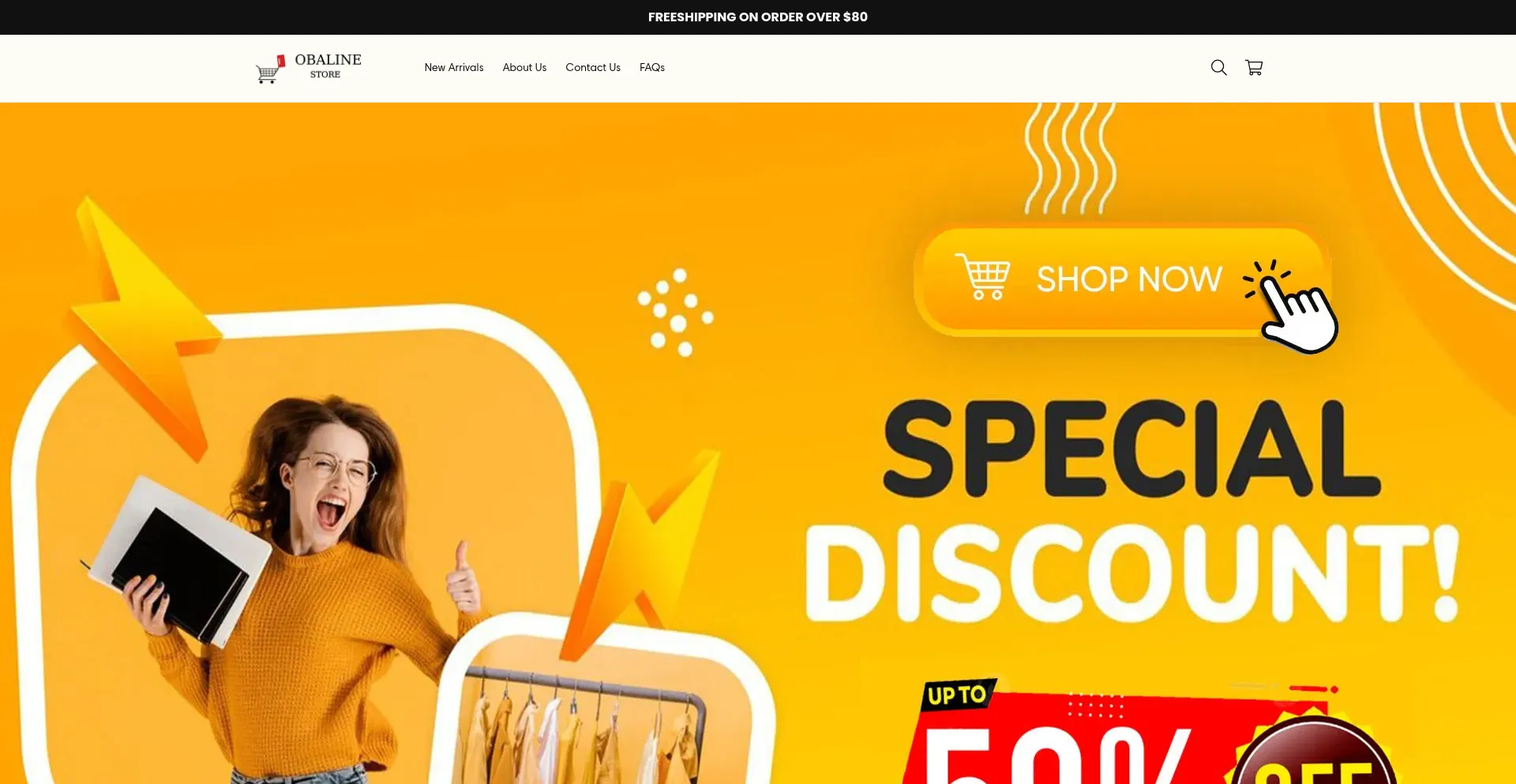 Website screenshot of Obaline.com