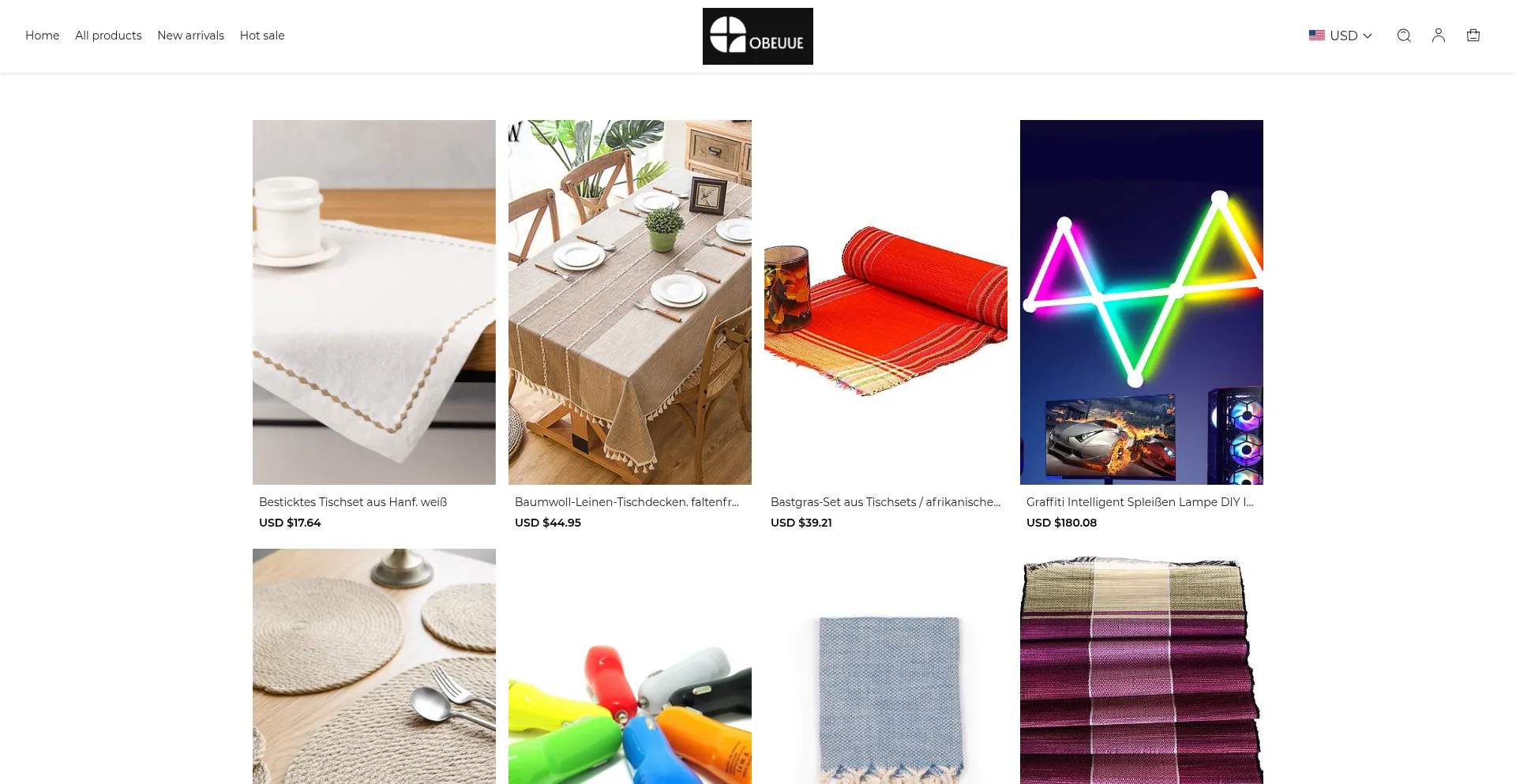 Website screenshot of Obeuue.com