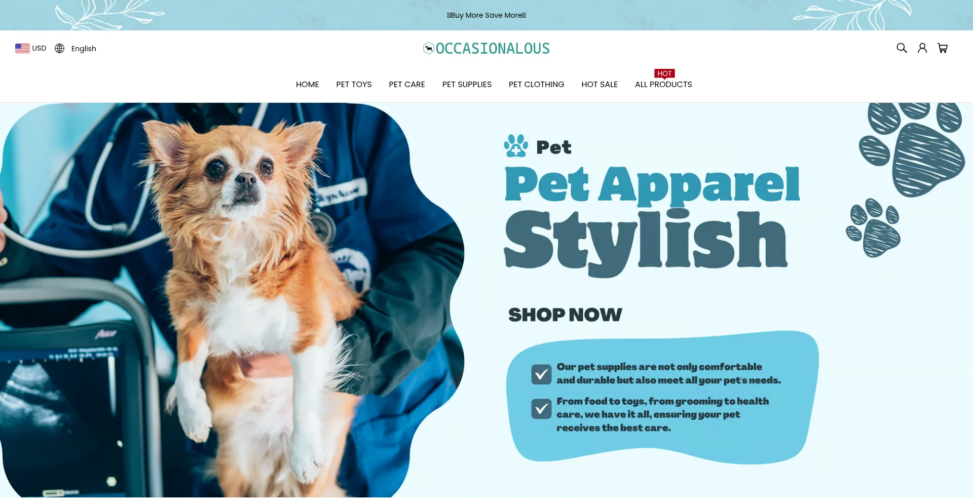 Website screenshot of Occasionalous.com