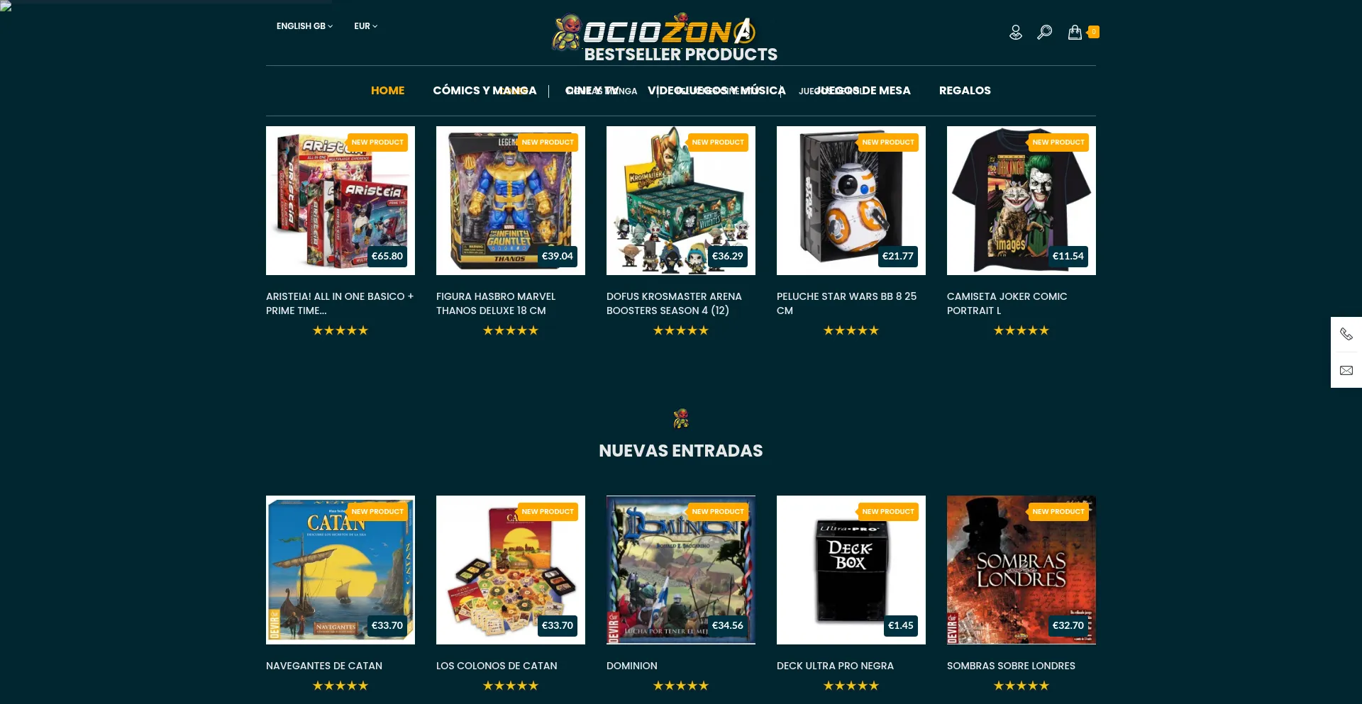 Website screenshot of Ociozona.es