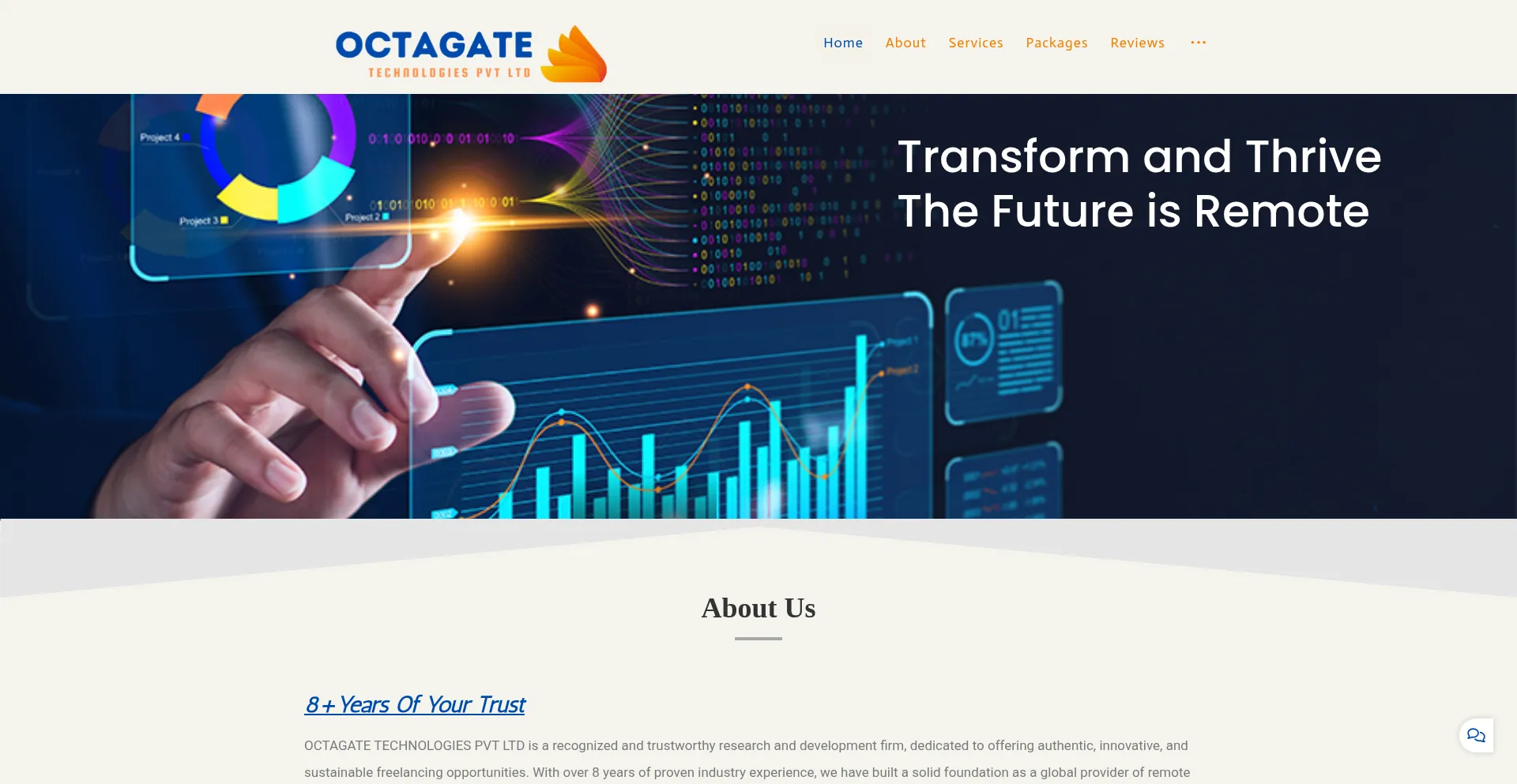 Website screenshot of Octagatetechnologies.com