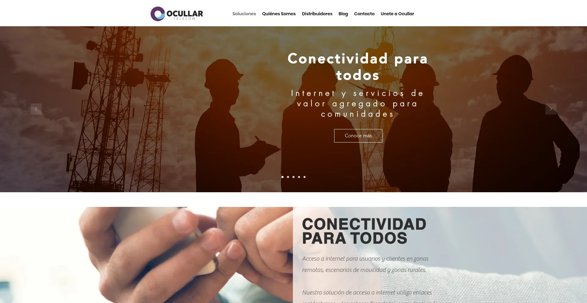 Website screenshot of Ocullar.com