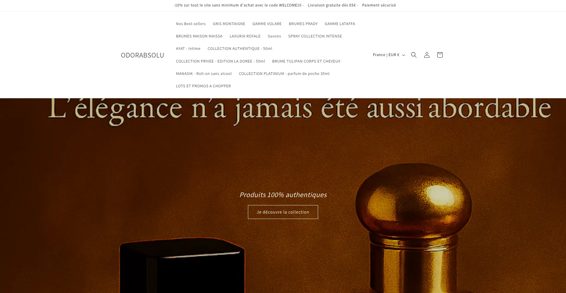 Website screenshot of Odorabsolu.com
