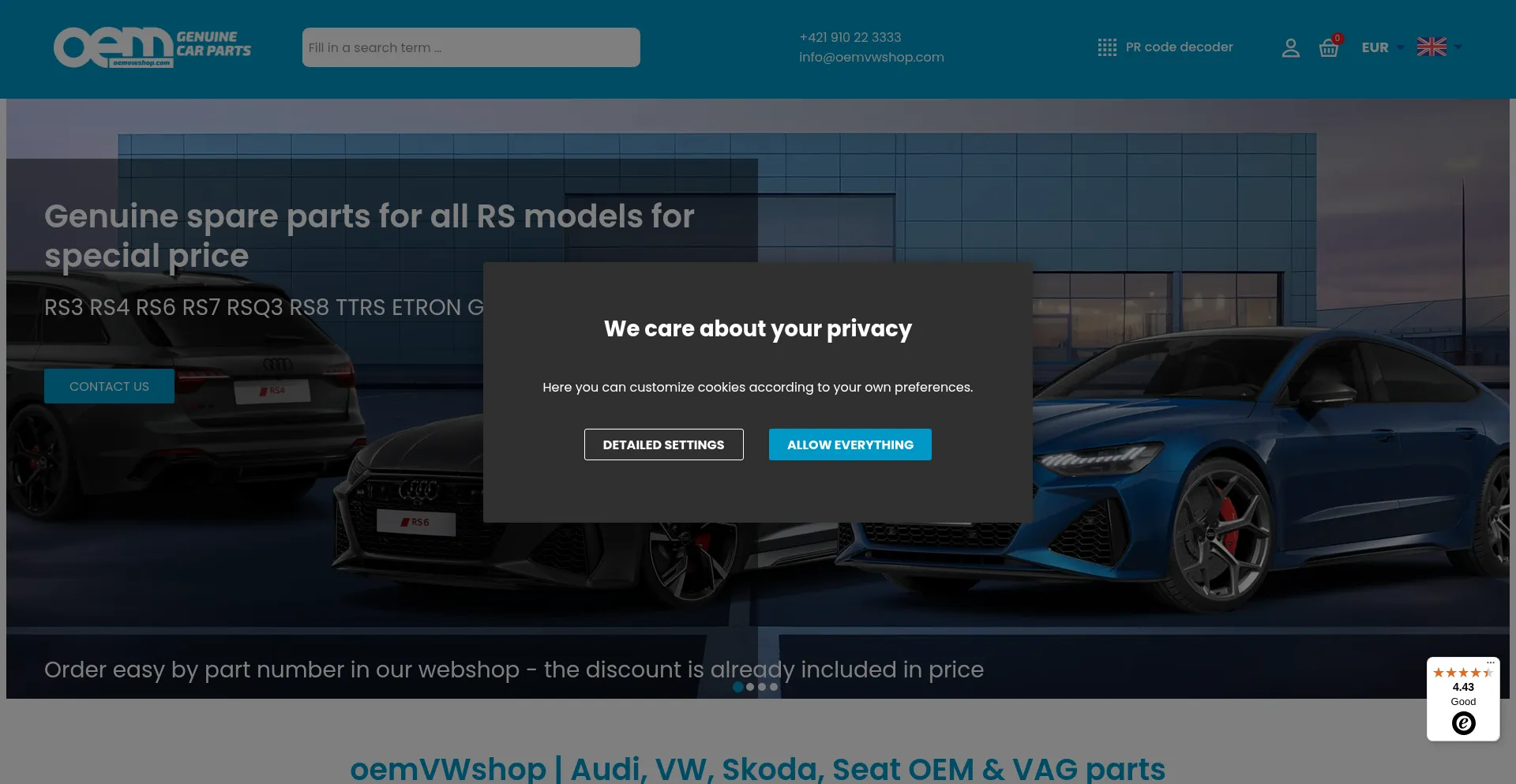 Oemvwshop.com Screenshot