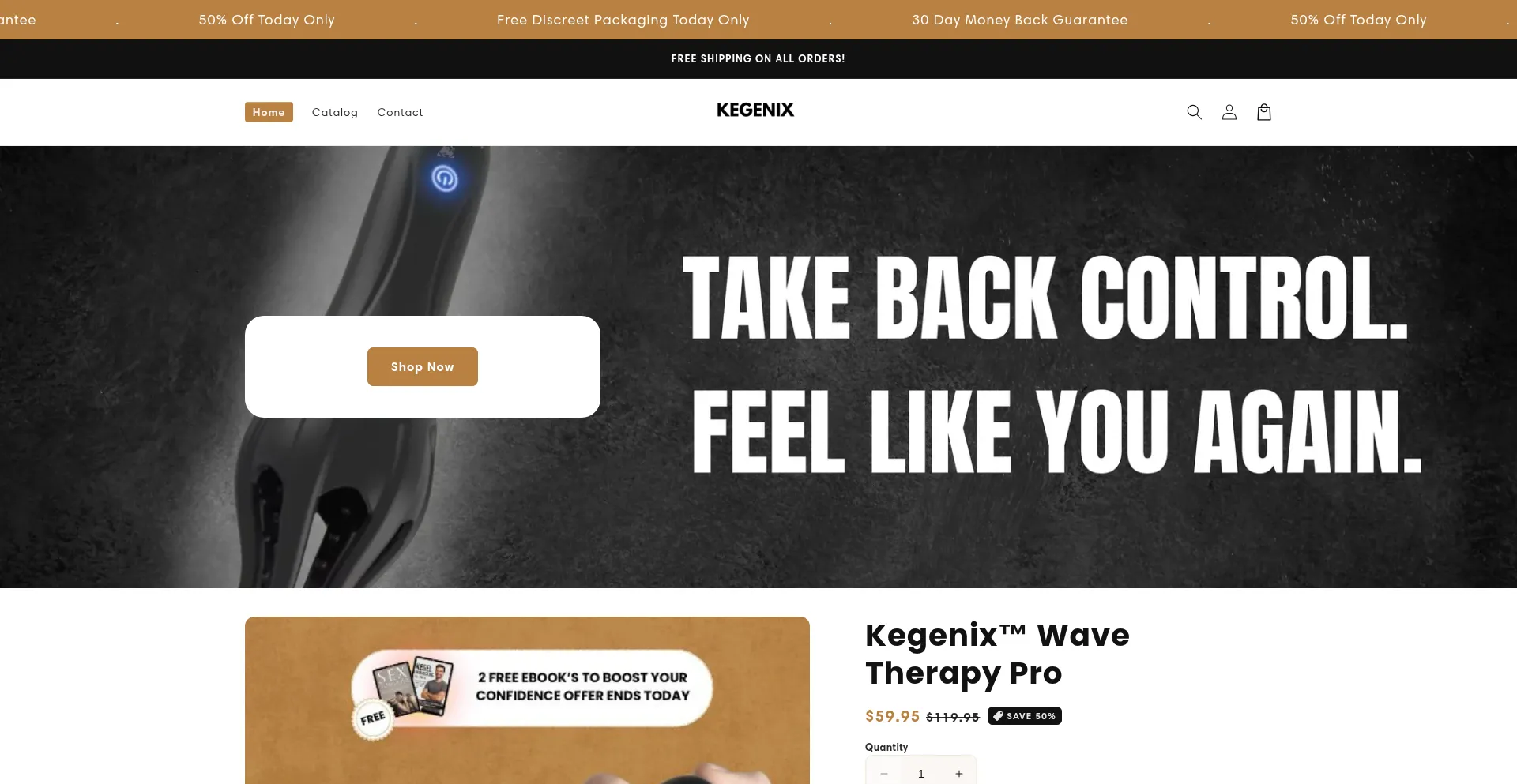 Website screenshot of Officialkegenix.com