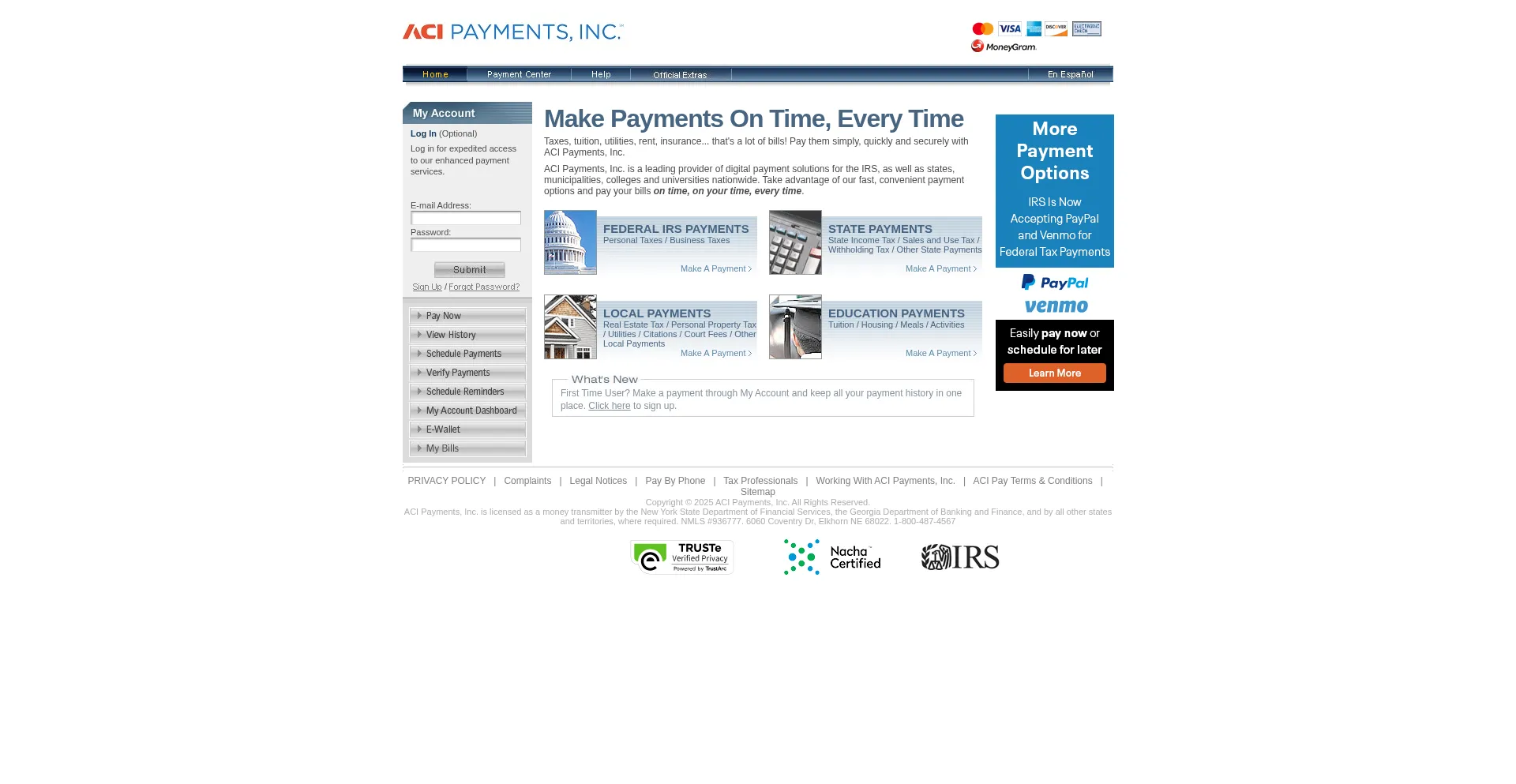 Officialpayments.com Screenshot