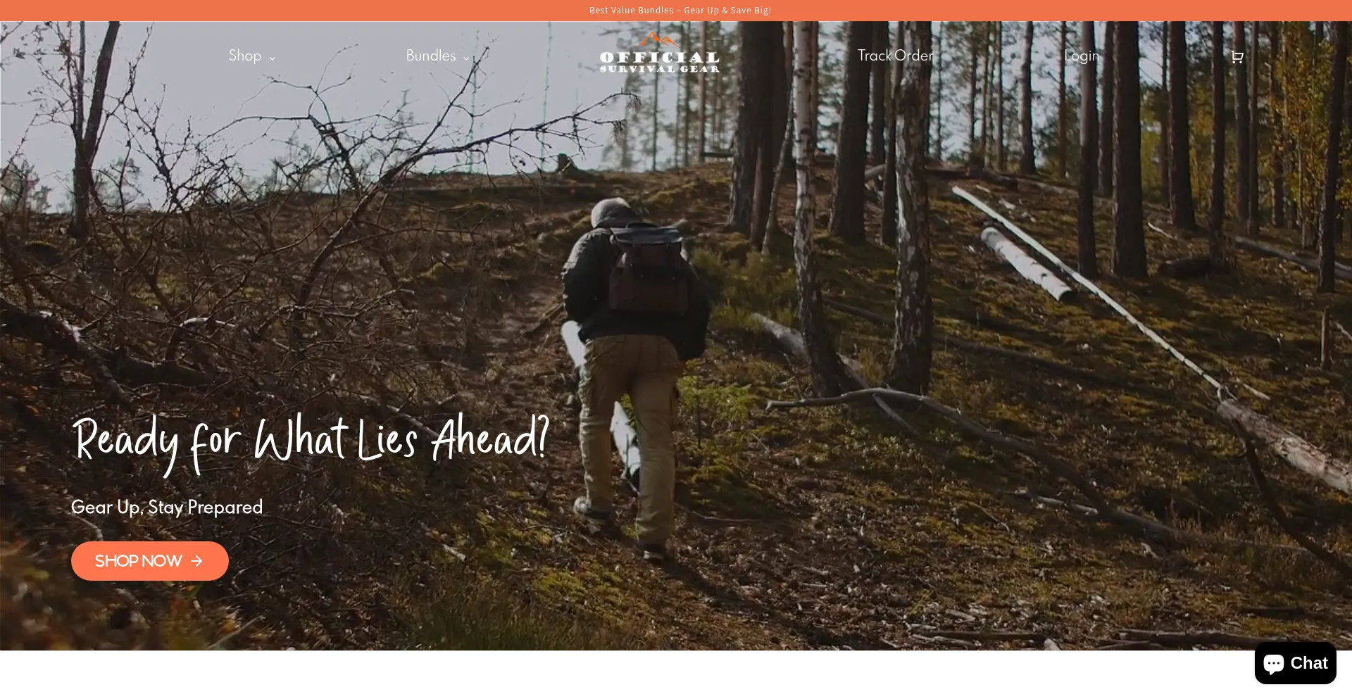 Website screenshot of Officialsurvivalgear.com