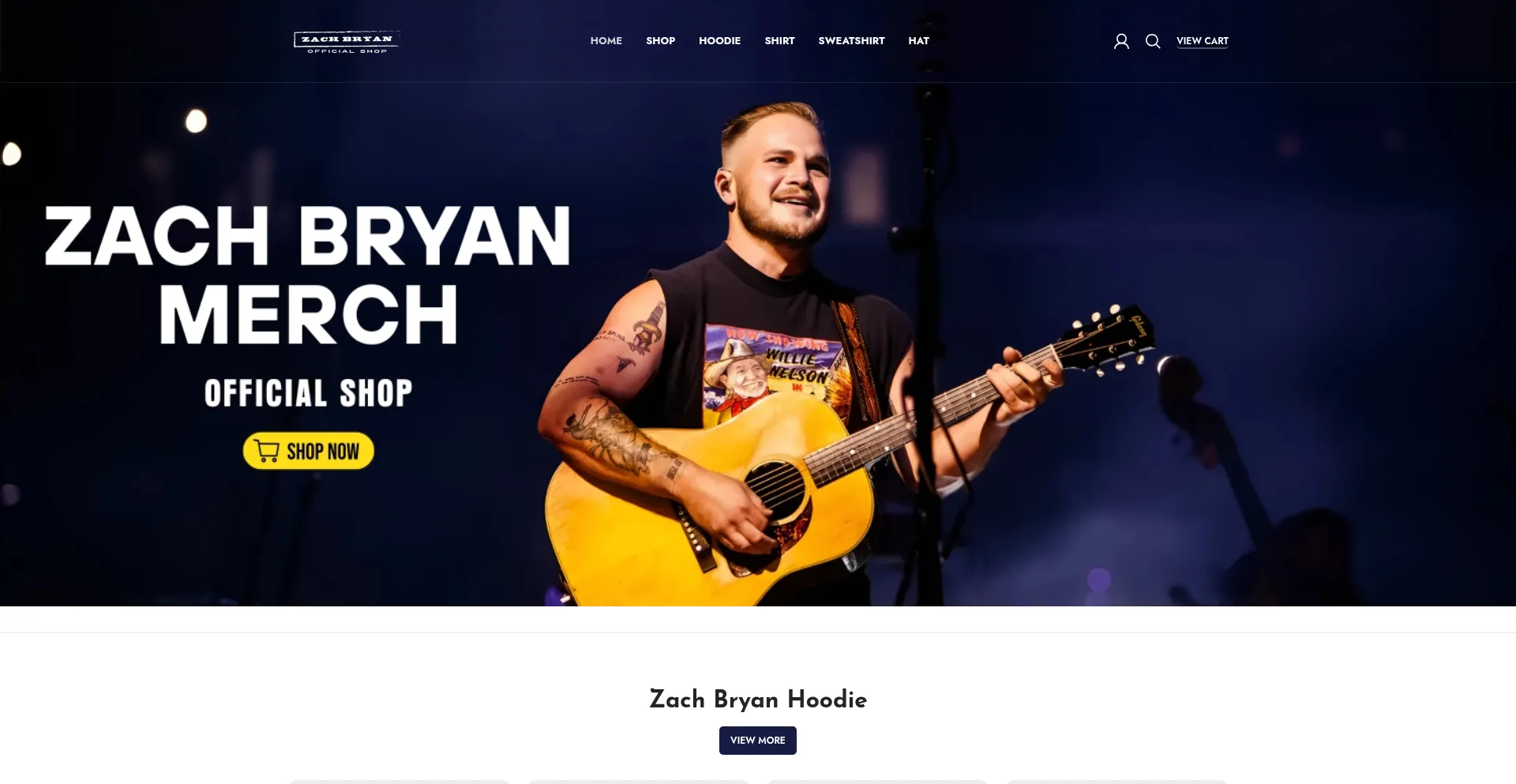 Website screenshot of Officialszachbryan.com