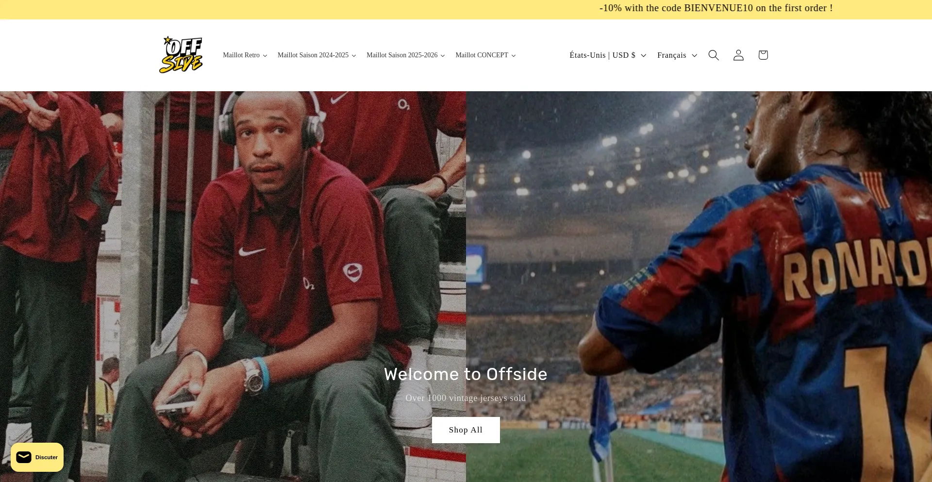 Website screenshot of Offside-store.com