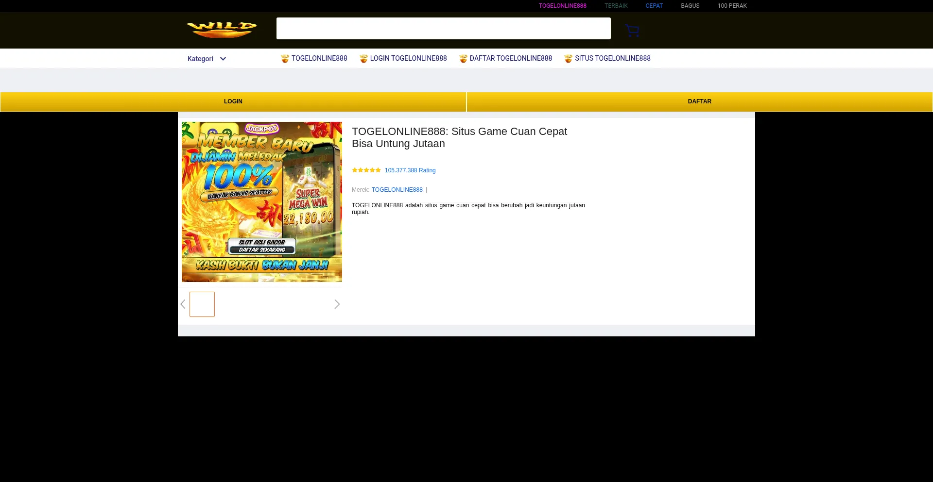 Website screenshot of Ogelonline888s.cfd