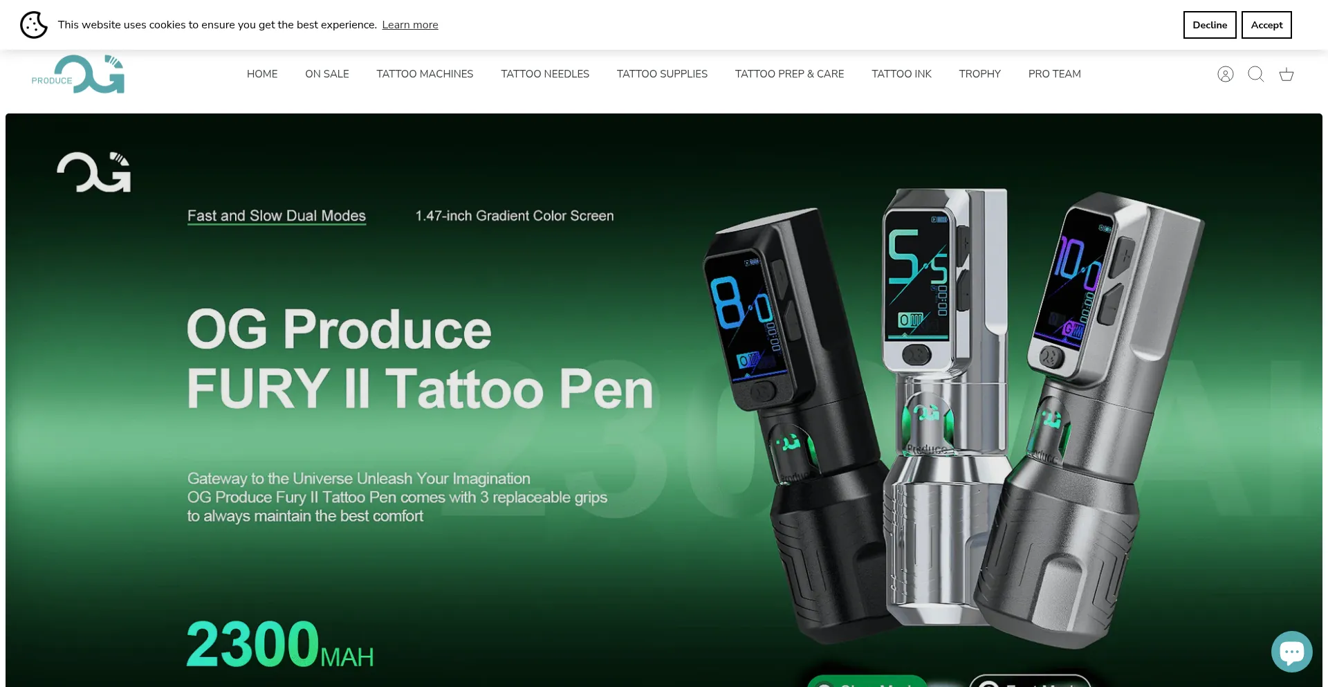 Website screenshot of Ogtattoo.com
