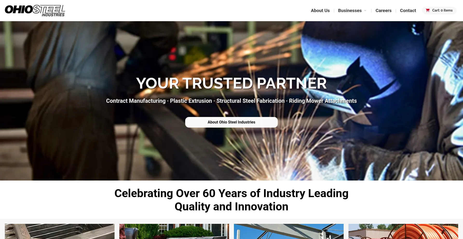 Website screenshot of Ohiosteel.com