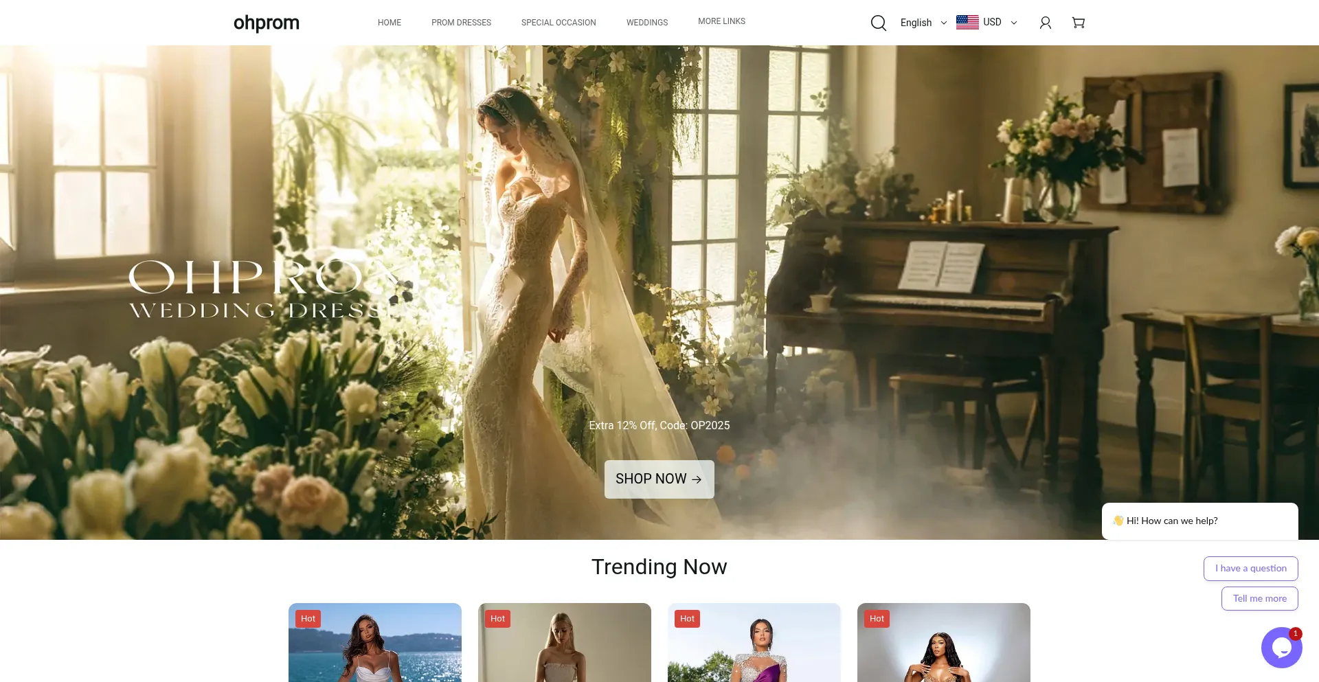 Website screenshot of Ohprom.com