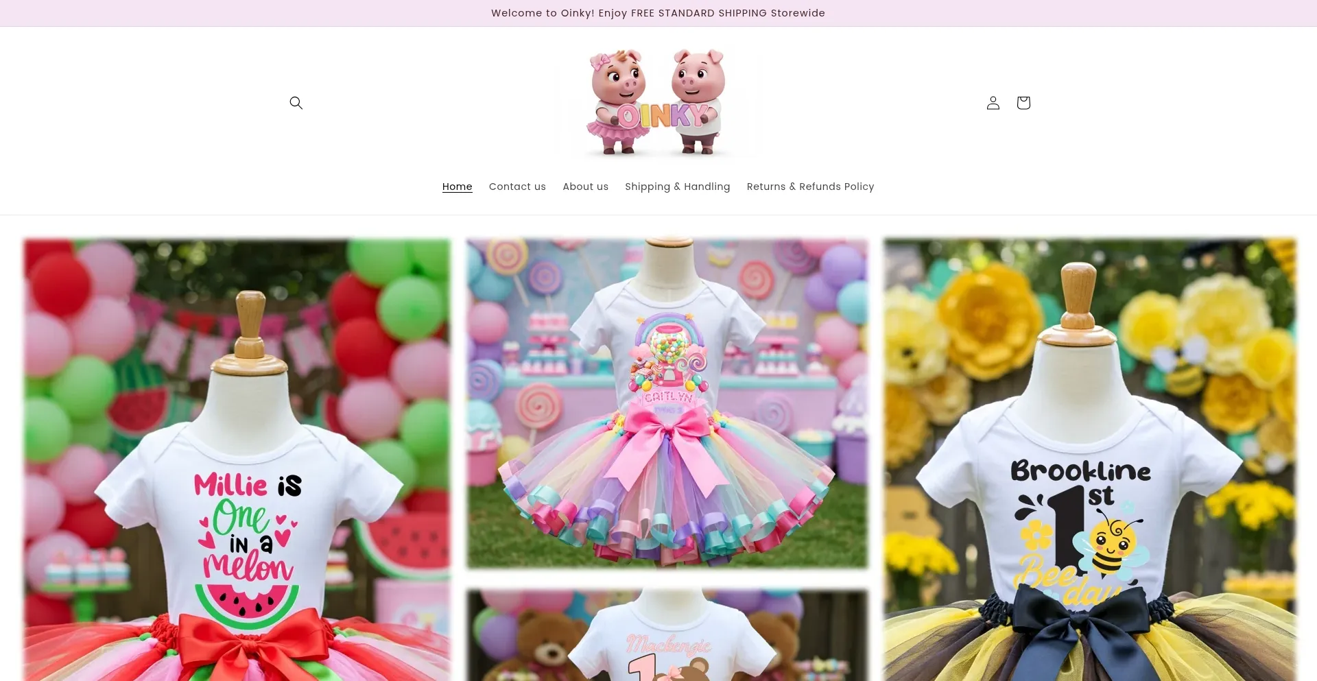 Website screenshot of Oinky.com