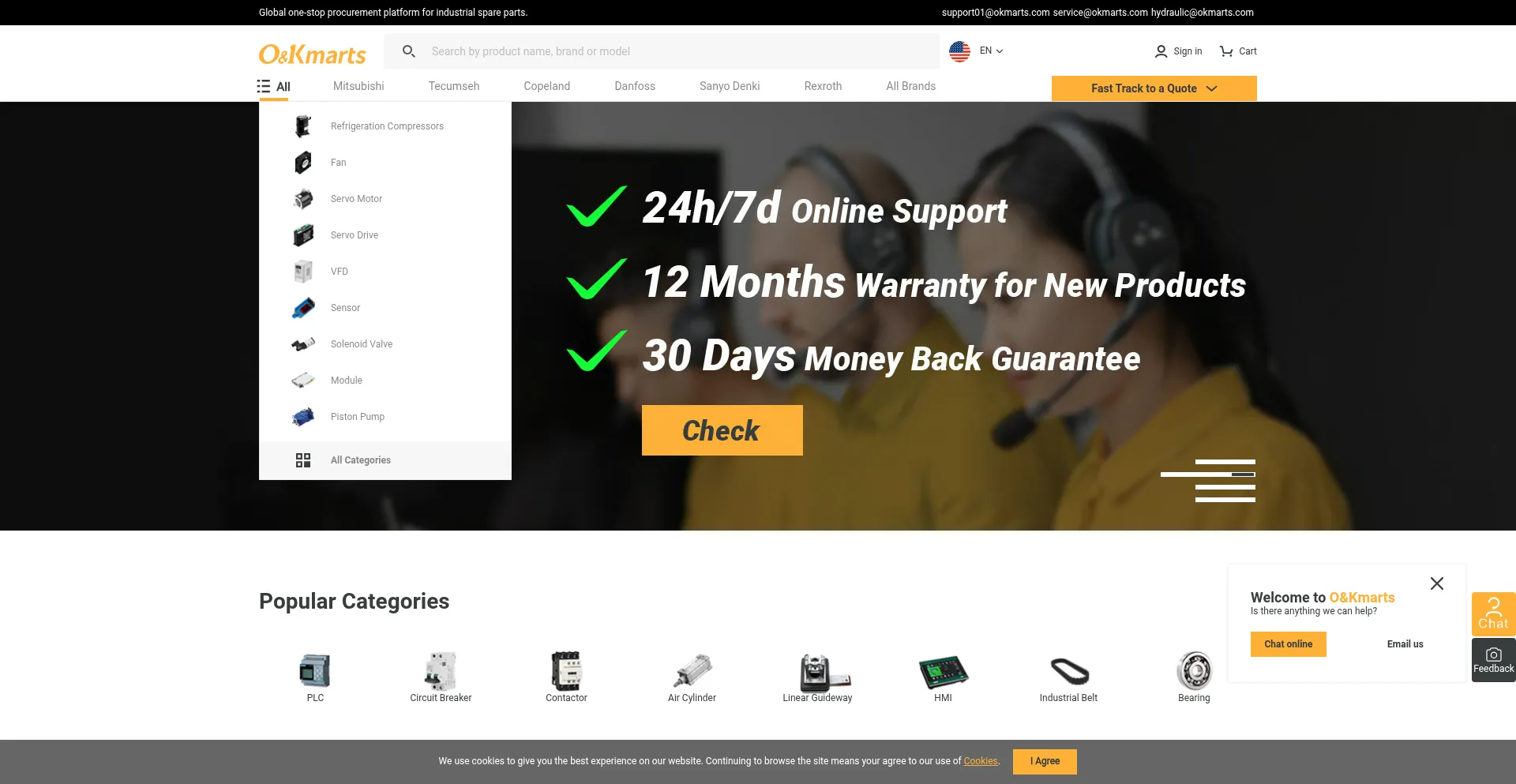 Website screenshot of Okmarts.com