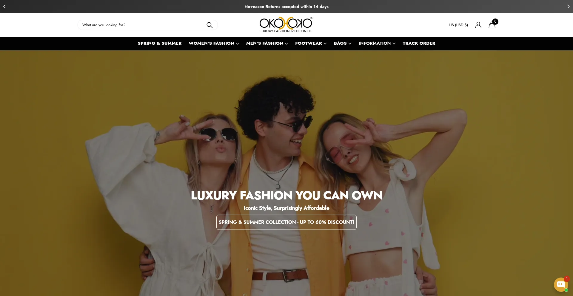 Website screenshot of Okohoko.com