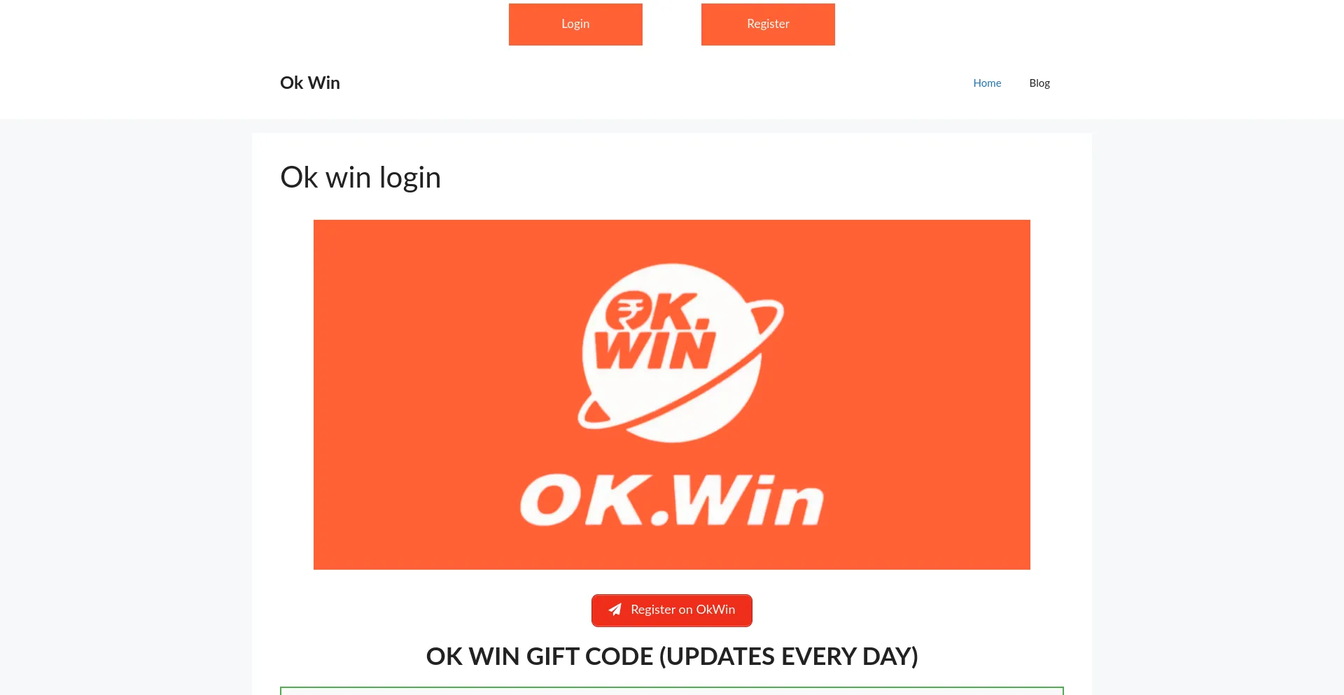 Website screenshot of Okwinz.com