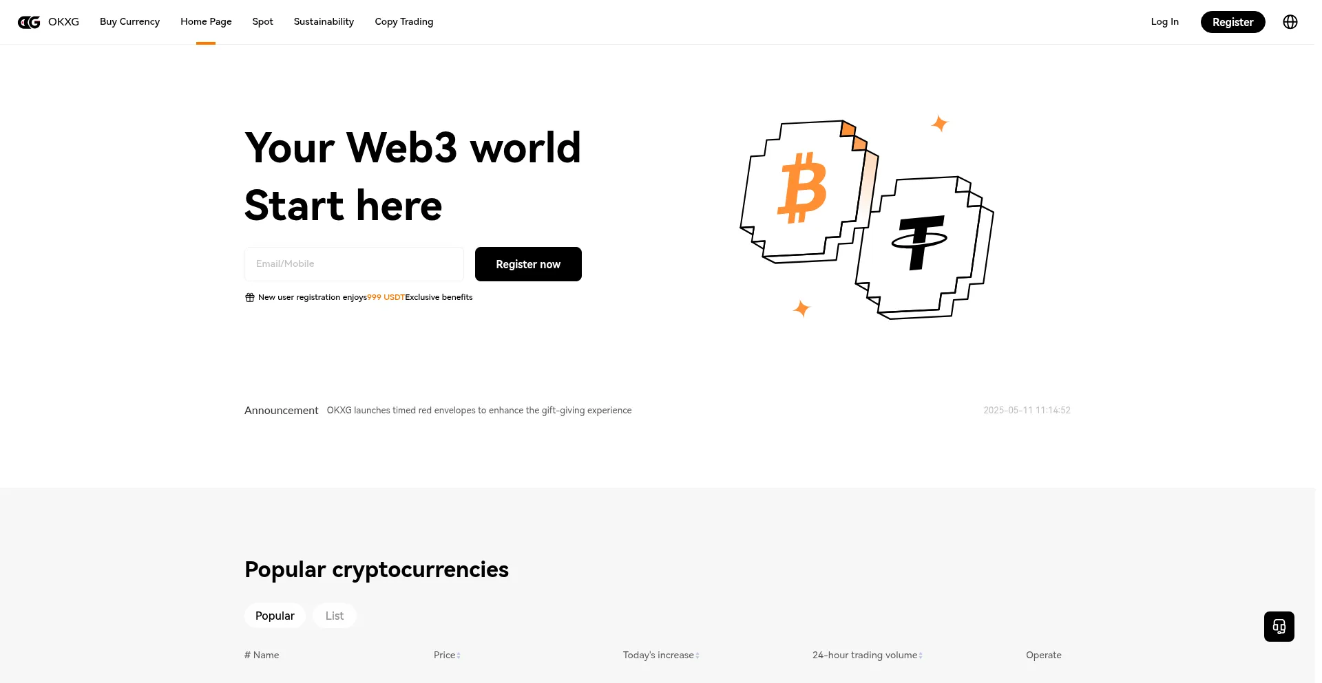 Website screenshot of Okxg.com