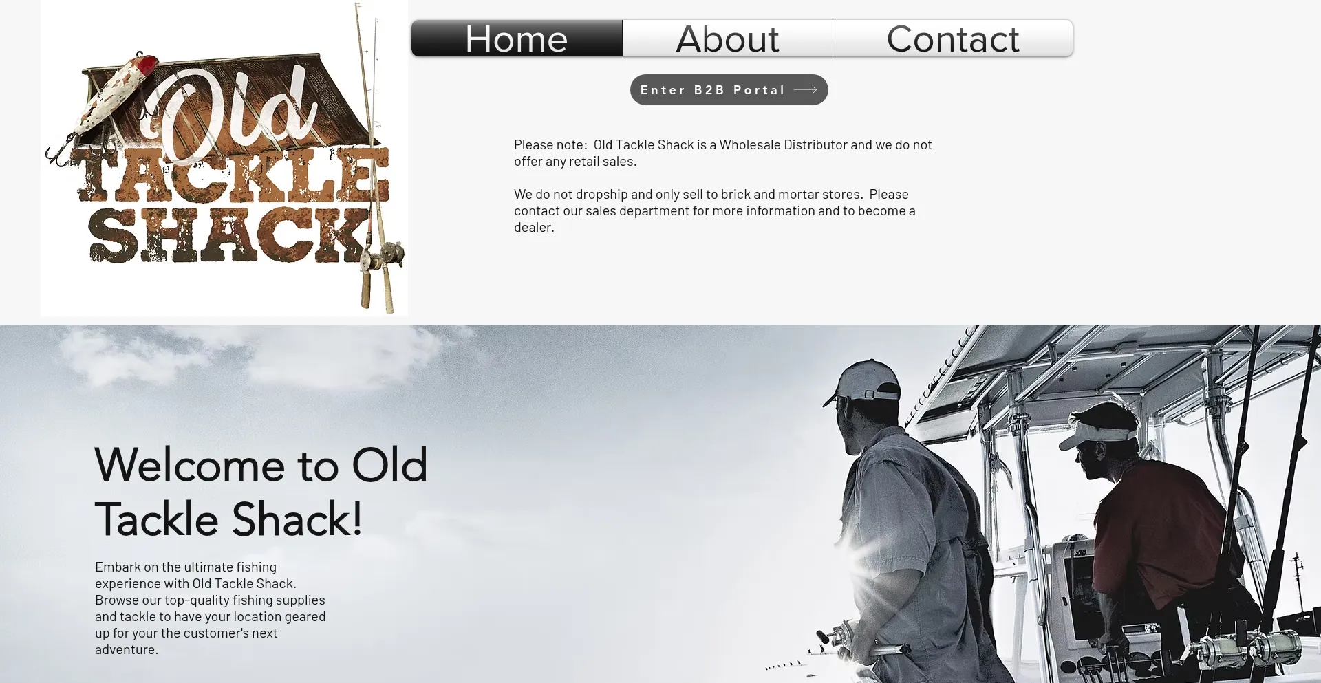 Website screenshot of Oldtackleshack.com