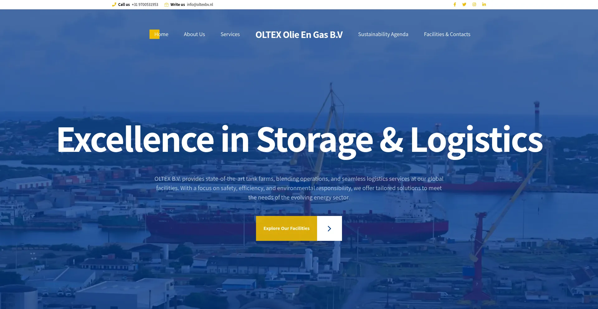 Website screenshot of Oltexbv.nl