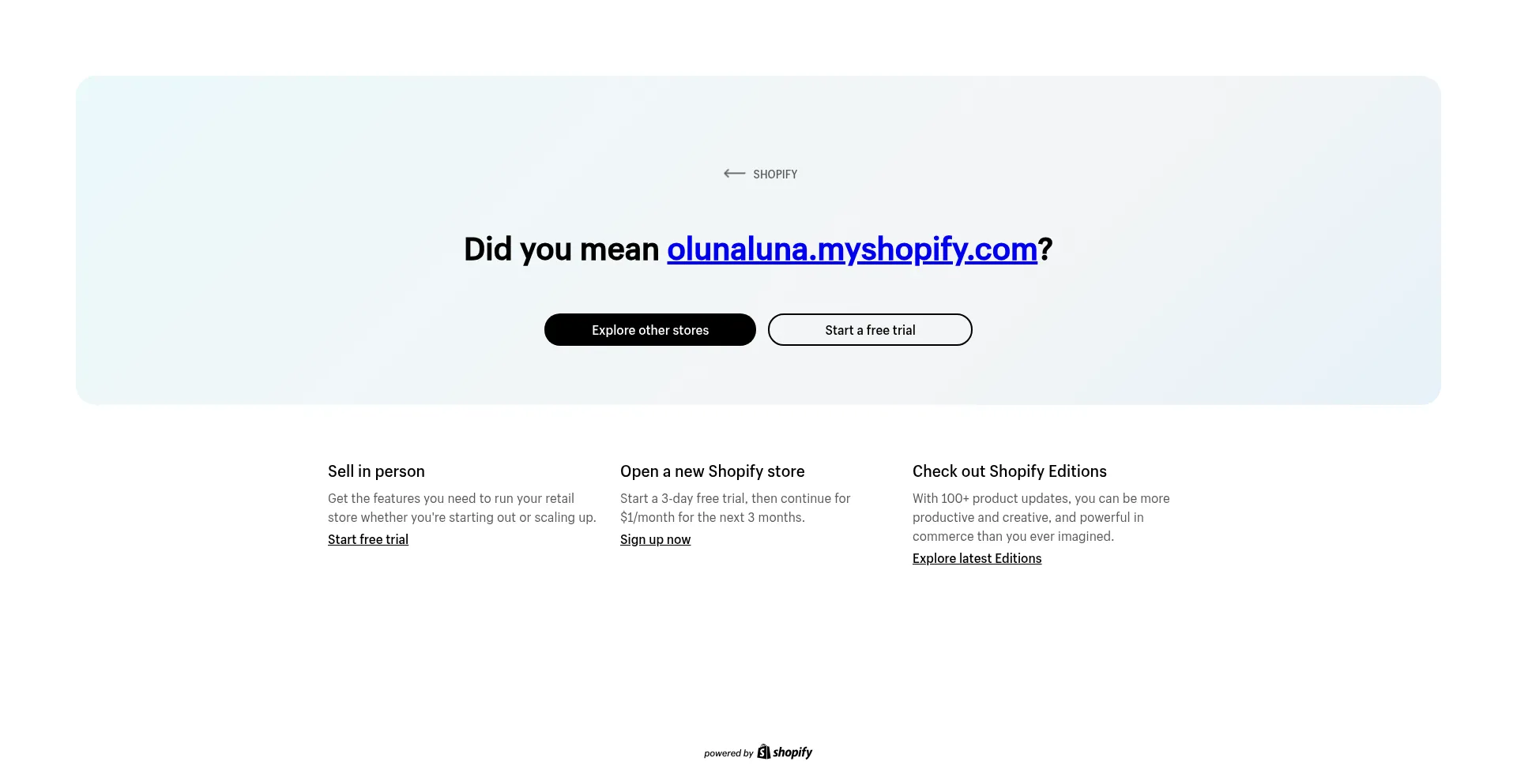 Olunaluna.shopify.com Screenshot