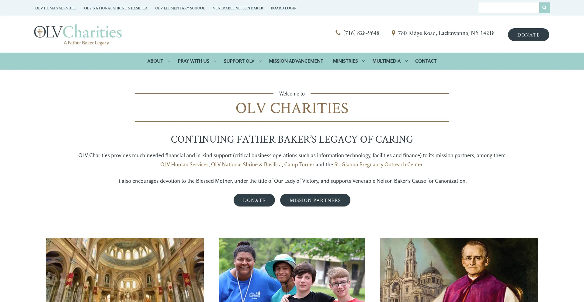 Olvcharities.org Screenshot