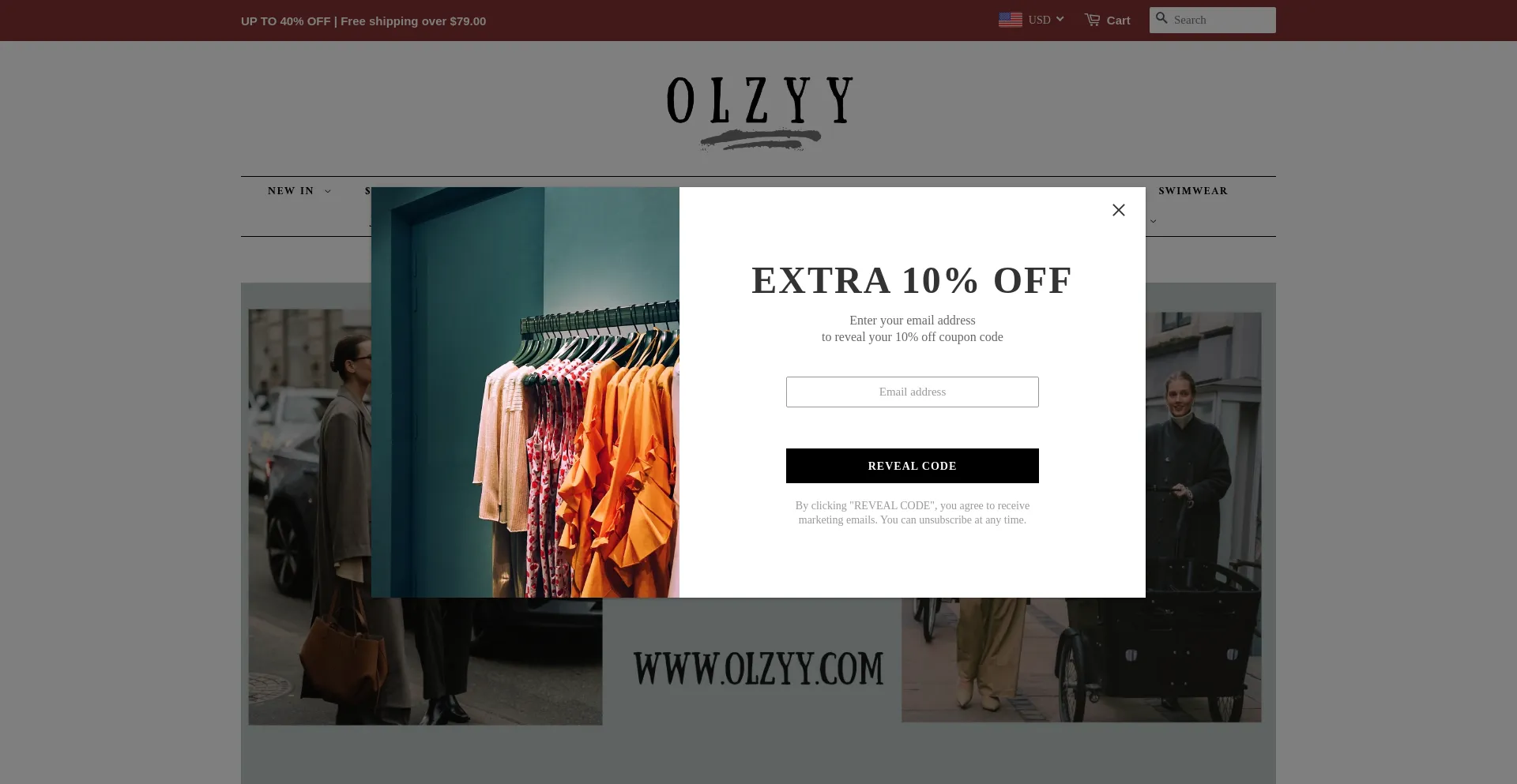 Website screenshot of Olzyy.com