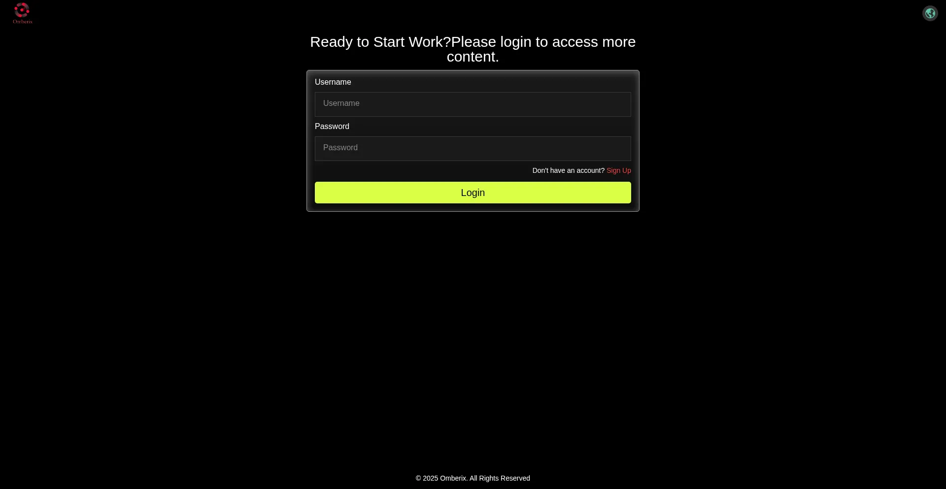 Website screenshot of Omberix.top