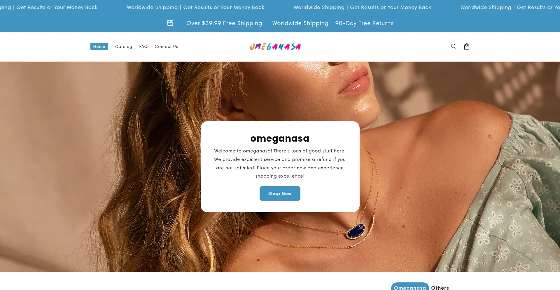 Website screenshot of Omeganasa.com