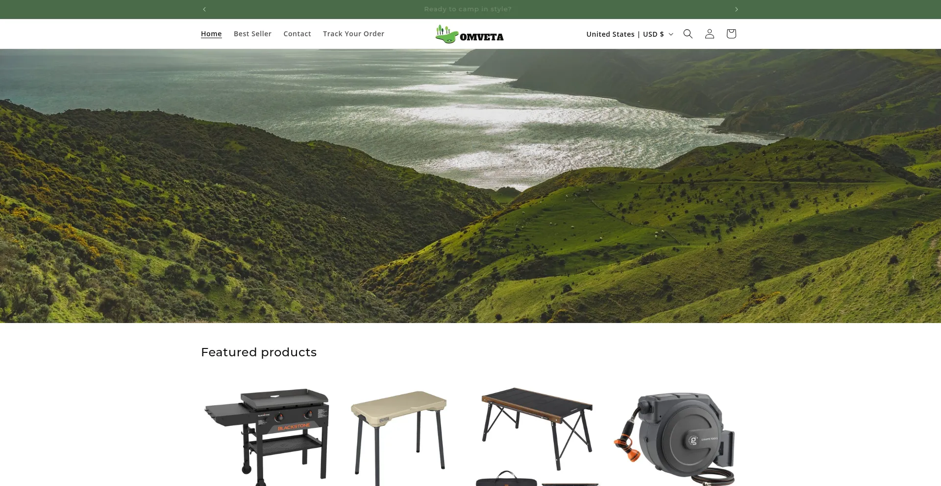 Website screenshot of Omveta.shop