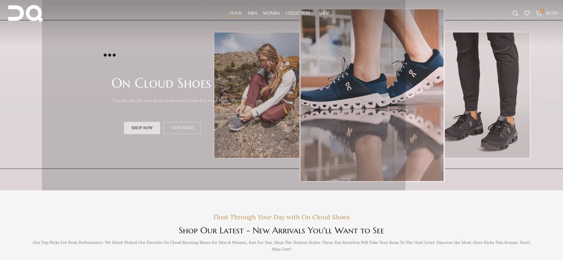 Website screenshot of Oncloud-shoes.us.com