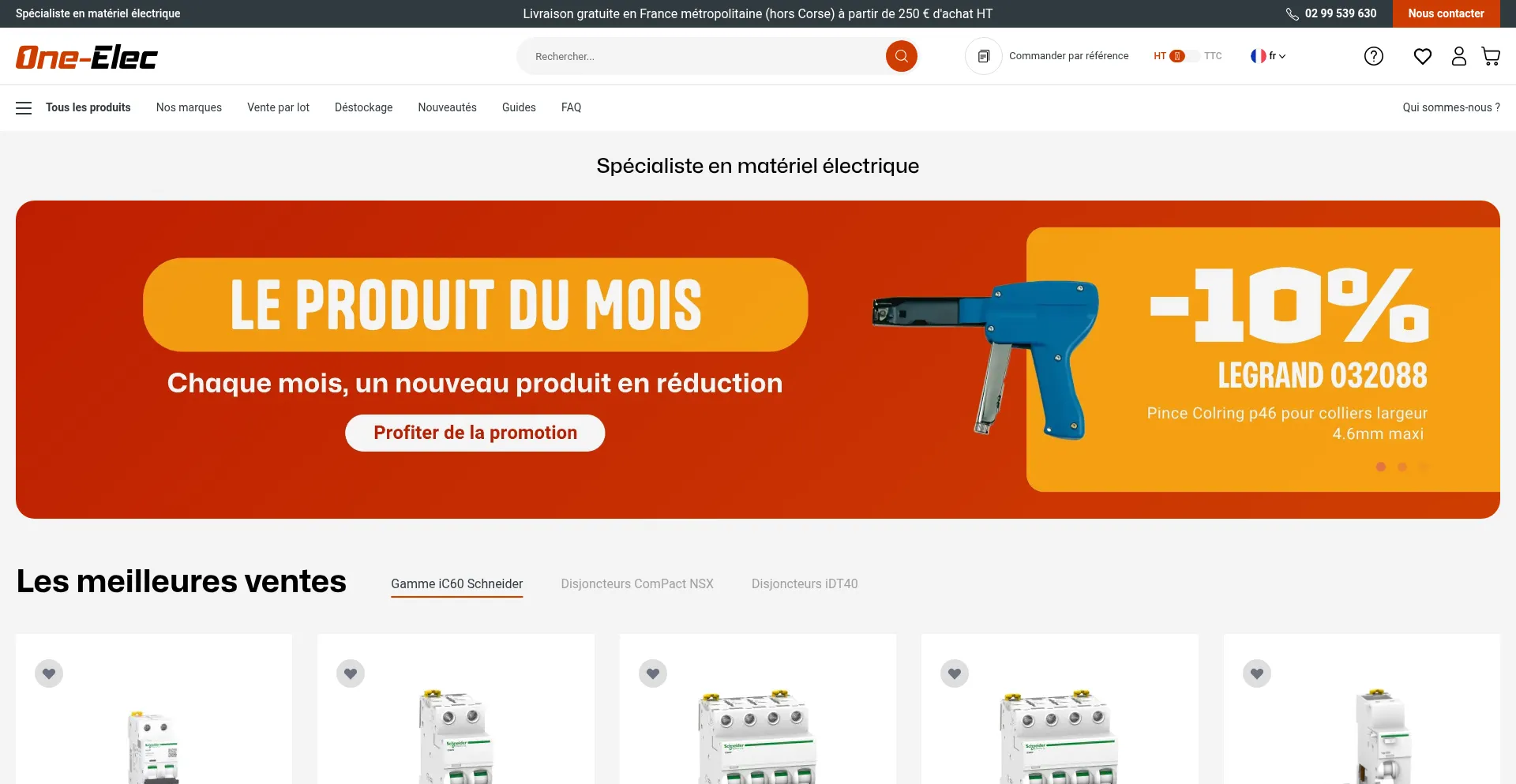 Website screenshot of One-elec.com