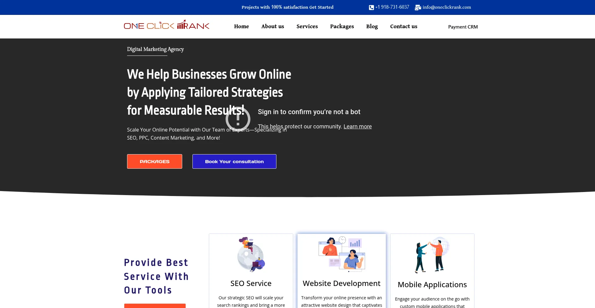 Oneclickrank.com Screenshot